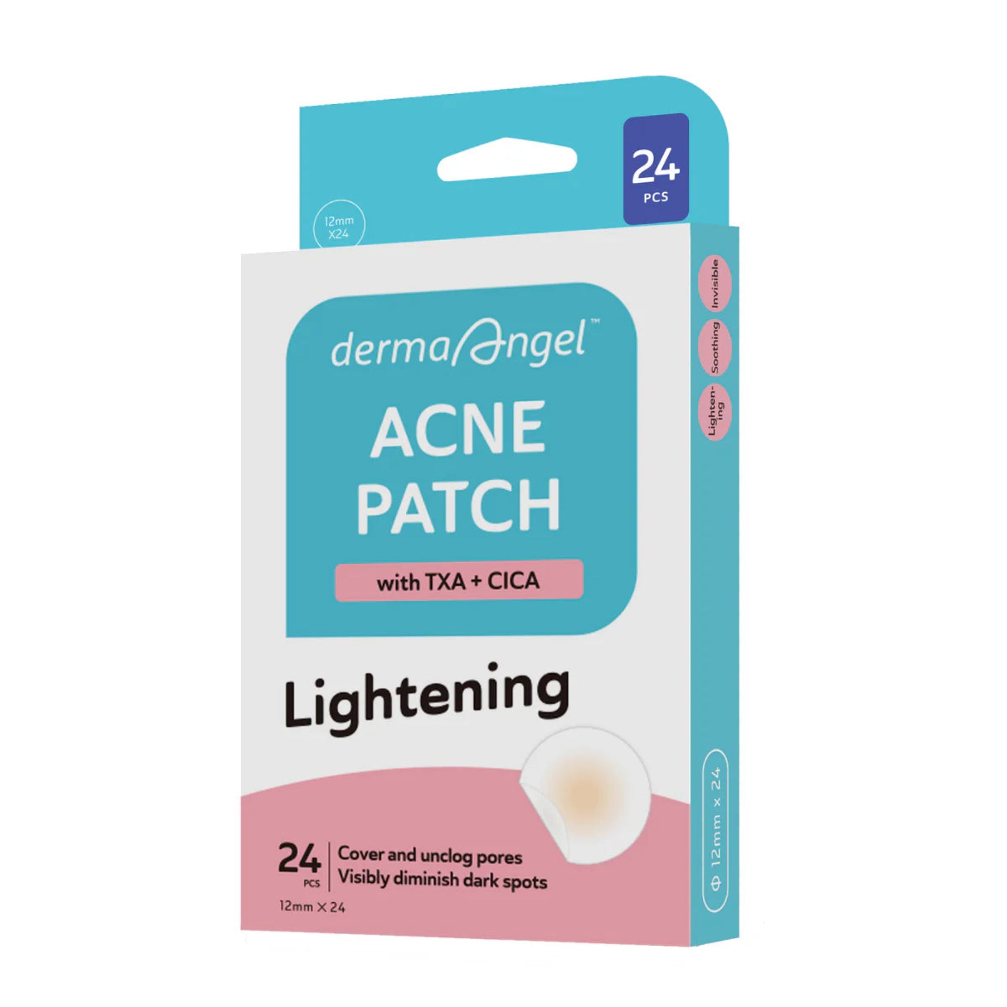DermaAngel Acne Lightening Patches with TXA & CICA - 24 Pack
