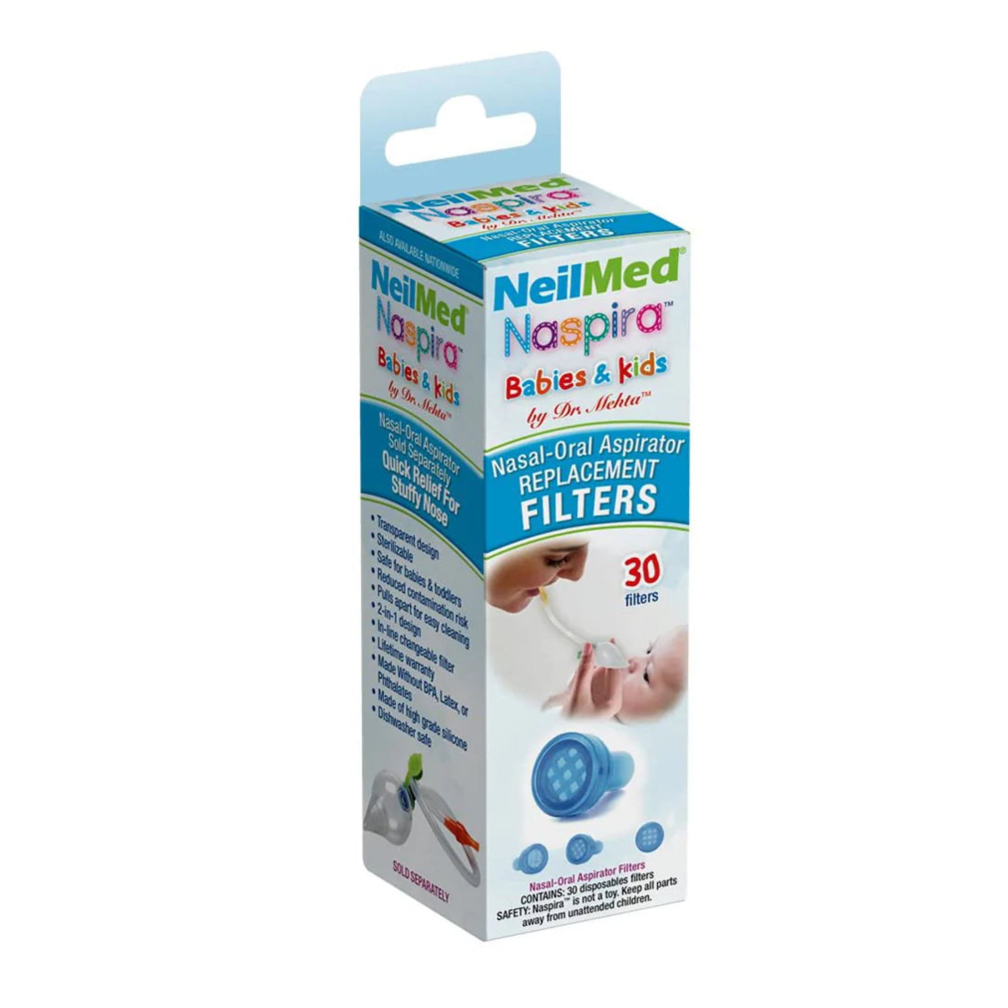 NeilMed Naspira Nasal-Oral Filter Replacements 30 Pack