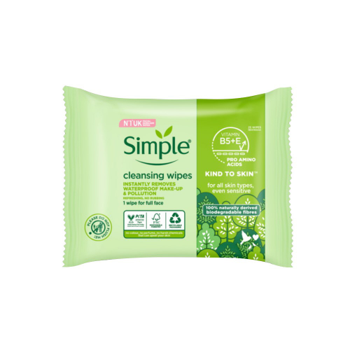 Simple Biodegradable Facial Wipes - 25 Wipes