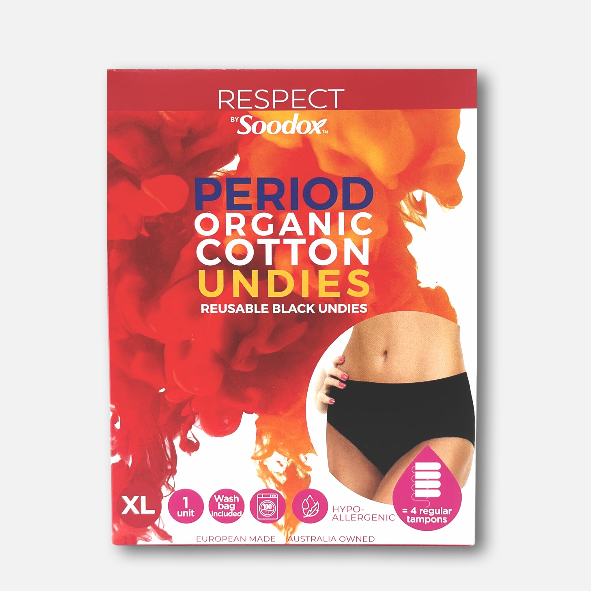 RESPECT BY Soodox™ Period Organic Cotton Undies Extra Large
