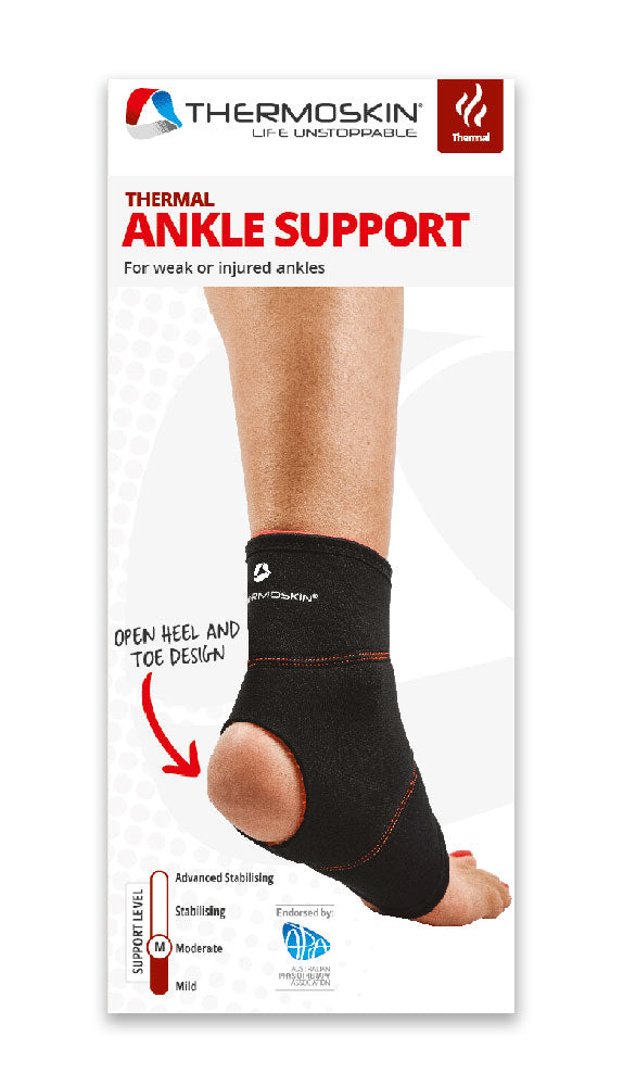 Thermoskin Thermal Ankle Support - Extra Large, Black Colour