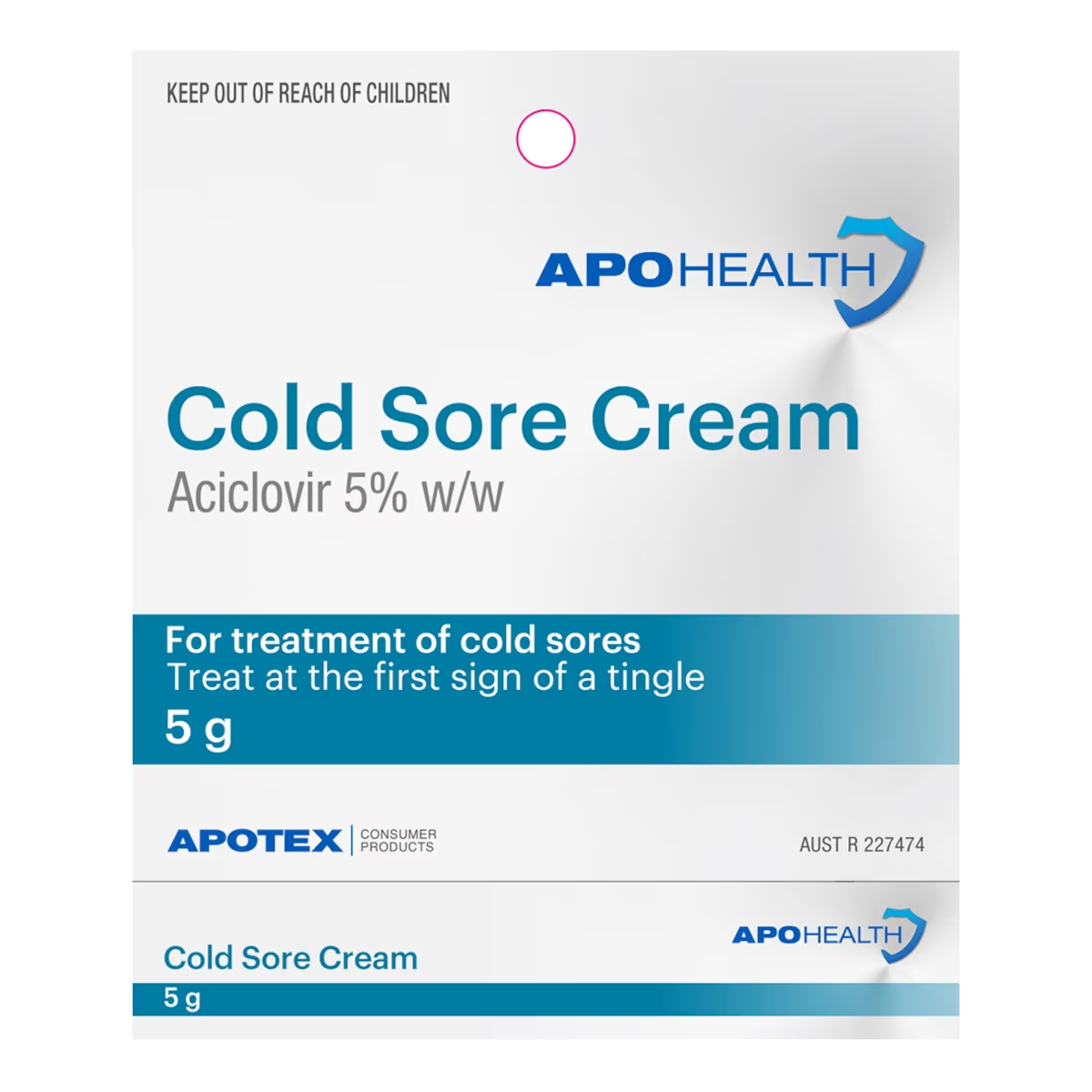 ApoHealth Cold Sore Cream 5g