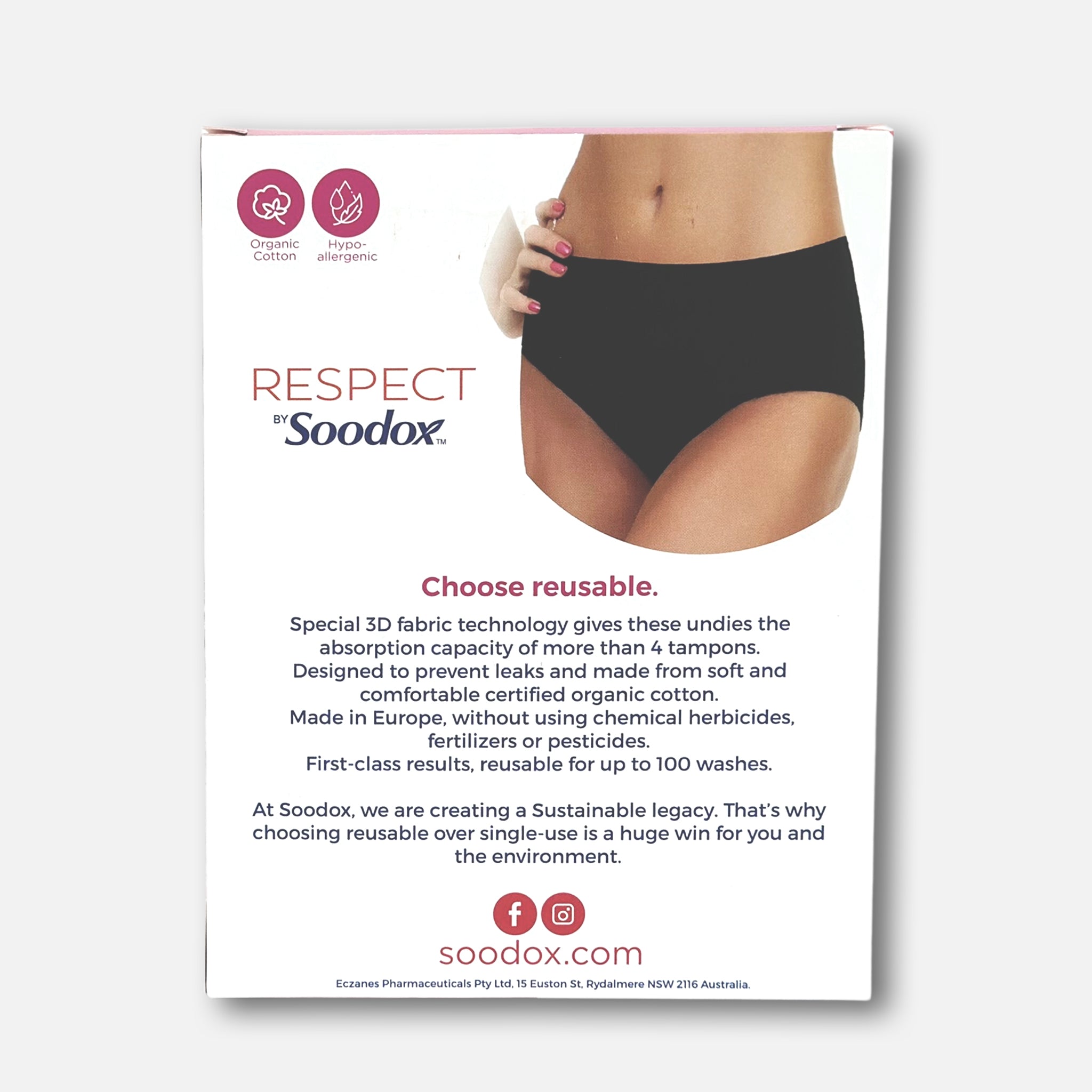 RESPECT BY Soodox™ Period organic Cotton Undies Medium