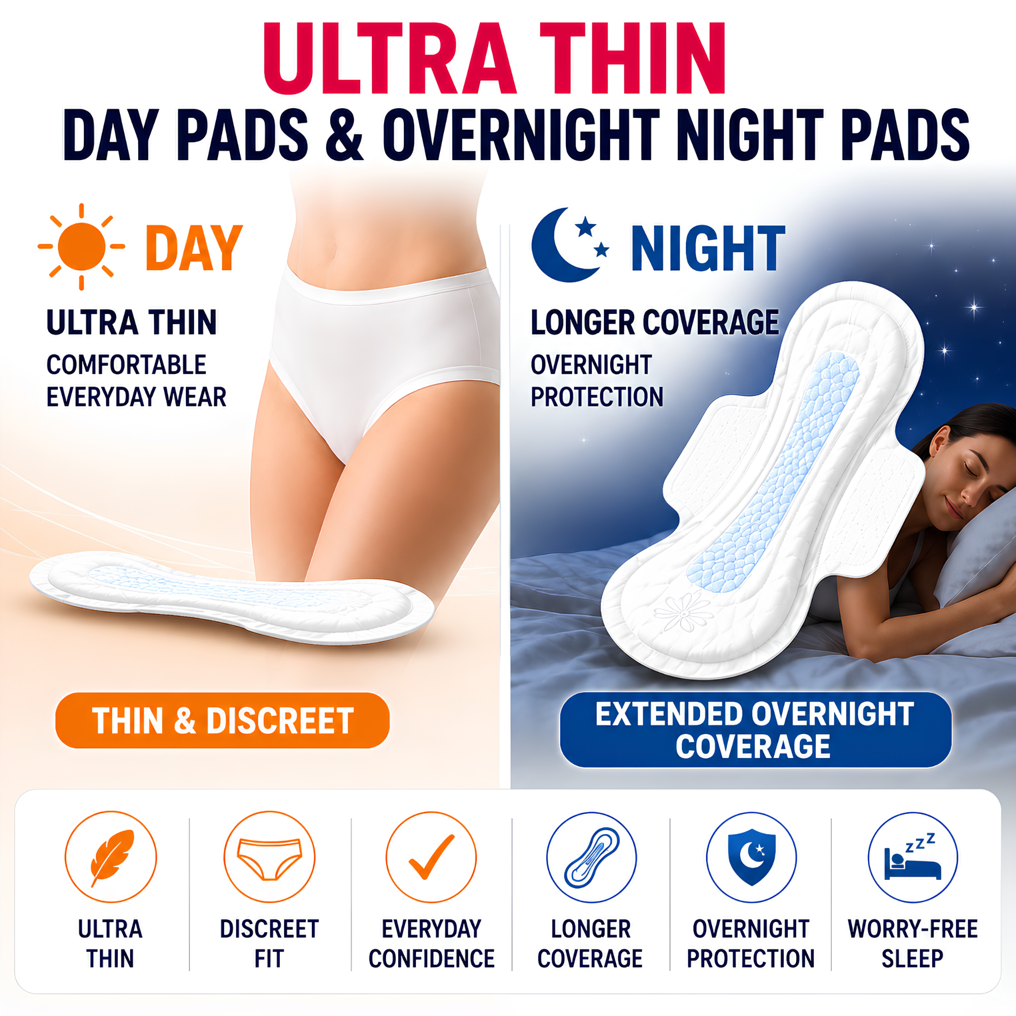 Soodox™ Organic Pads Bundle - 3 Day pads (10 Pack) + 2 Night pads(10 Pack)