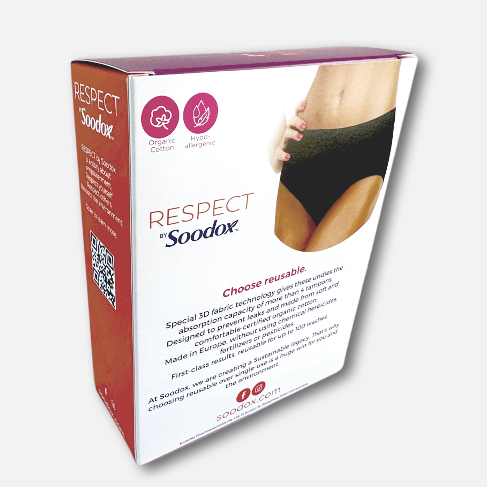 RESPECT BY Soodox™ Period Organic Cotton Undies Large
