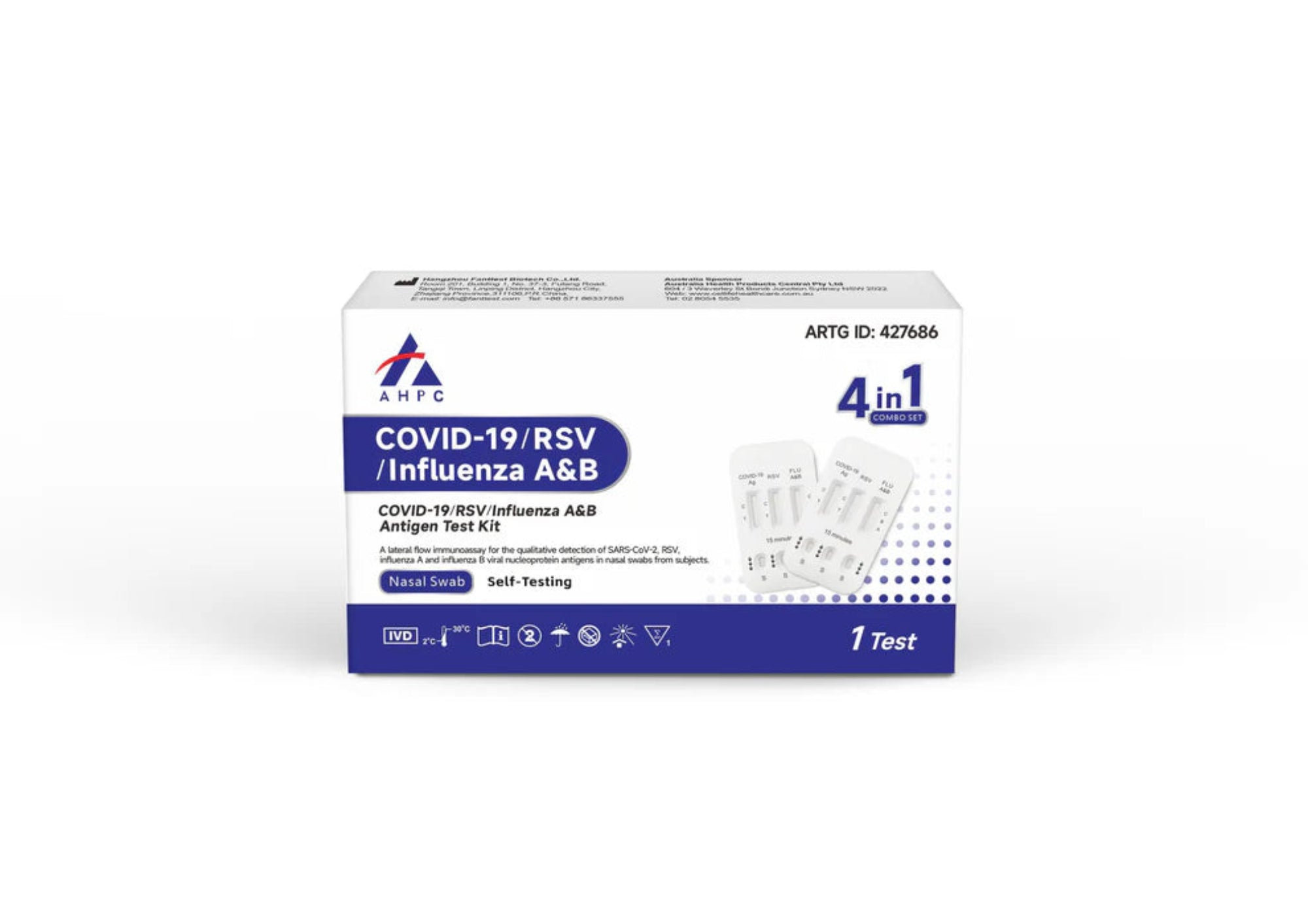 AHPC Covid-19/RSV/Influenza A&B Antigen Test Kit - 4 in 1, single kit