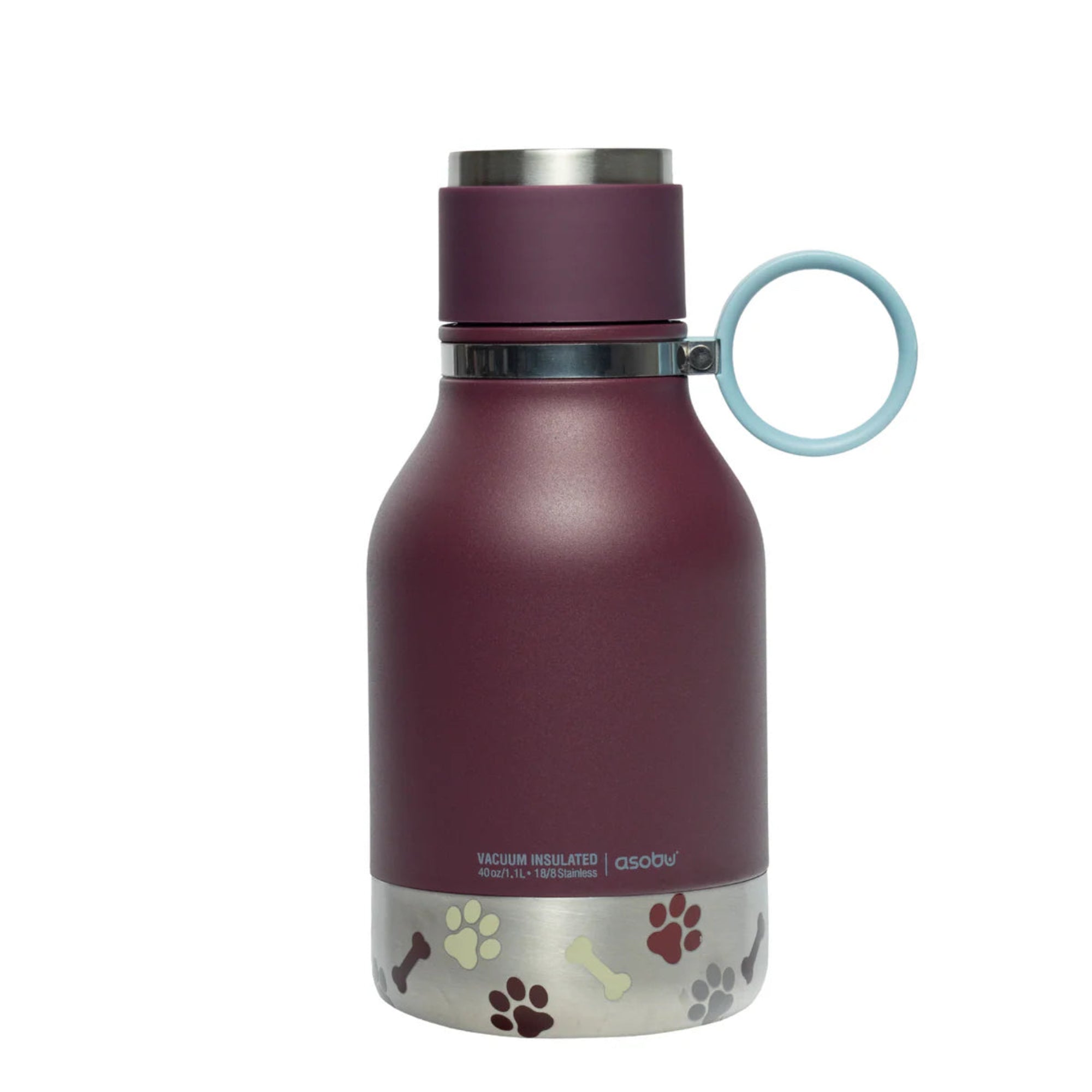 ASOBU Dog Bowl Bottle - Burgundy, 360mL (Clearance Stock)