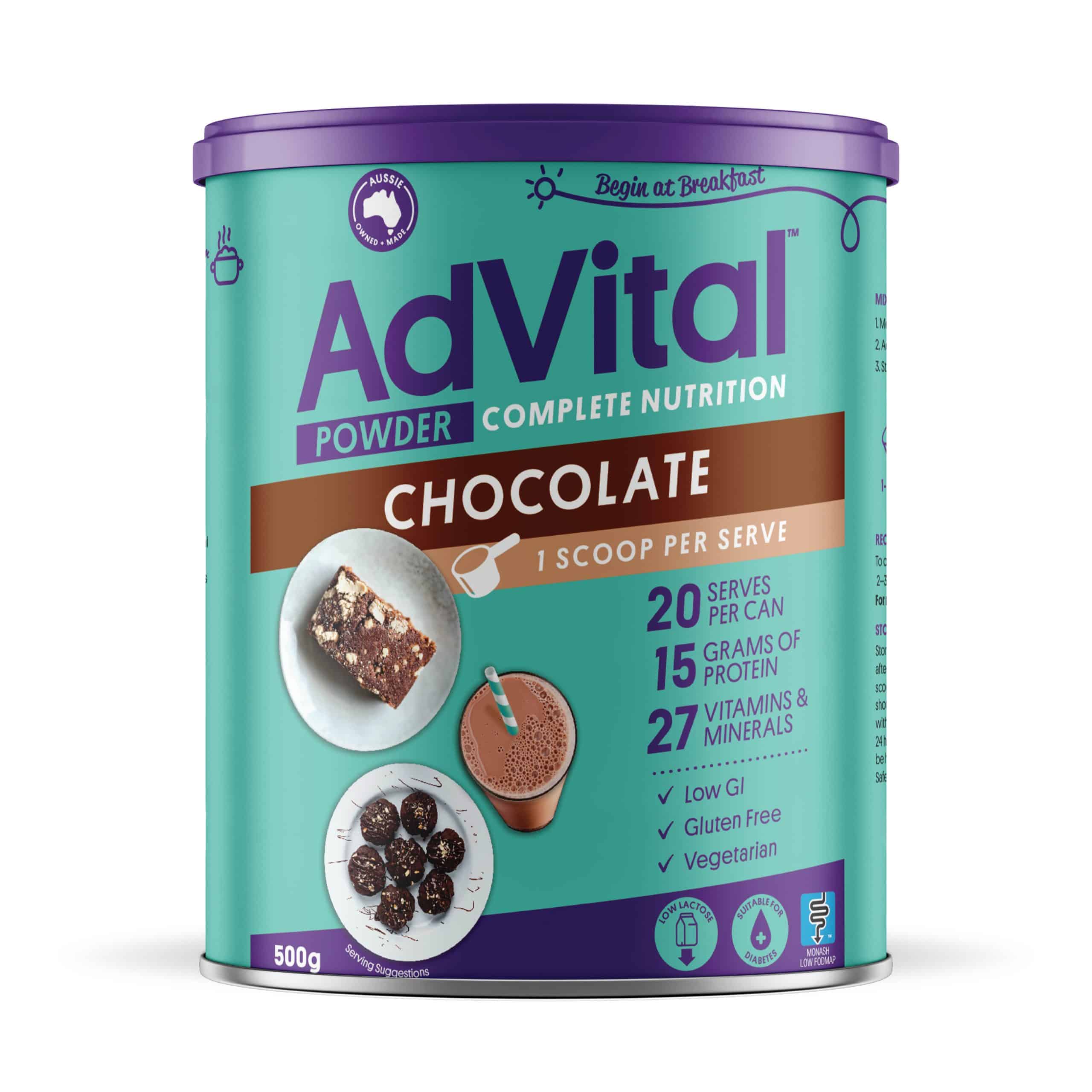 AdVital Nutritionally Complete Chocolate Powder 500g