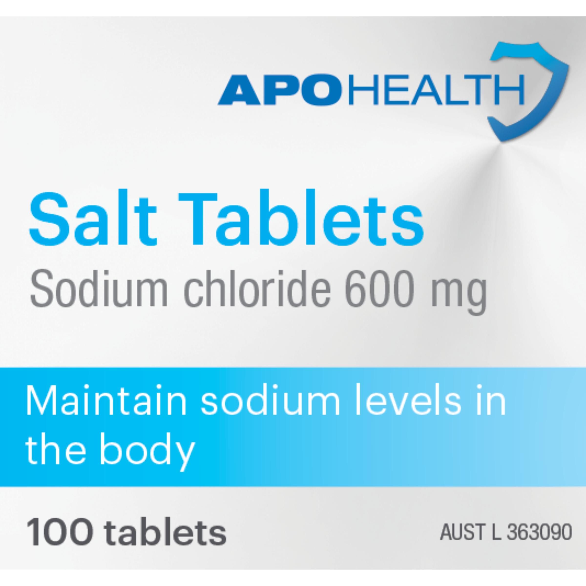 ApoHealth Salt Tablets 600mg - 100 Tablets