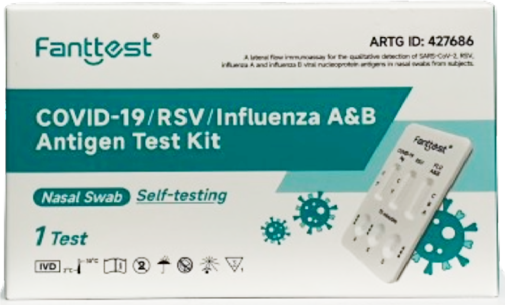 Fanttest Plus RSV / COVID-19/Influenza A&B Antigen Test Kit - 1 Test