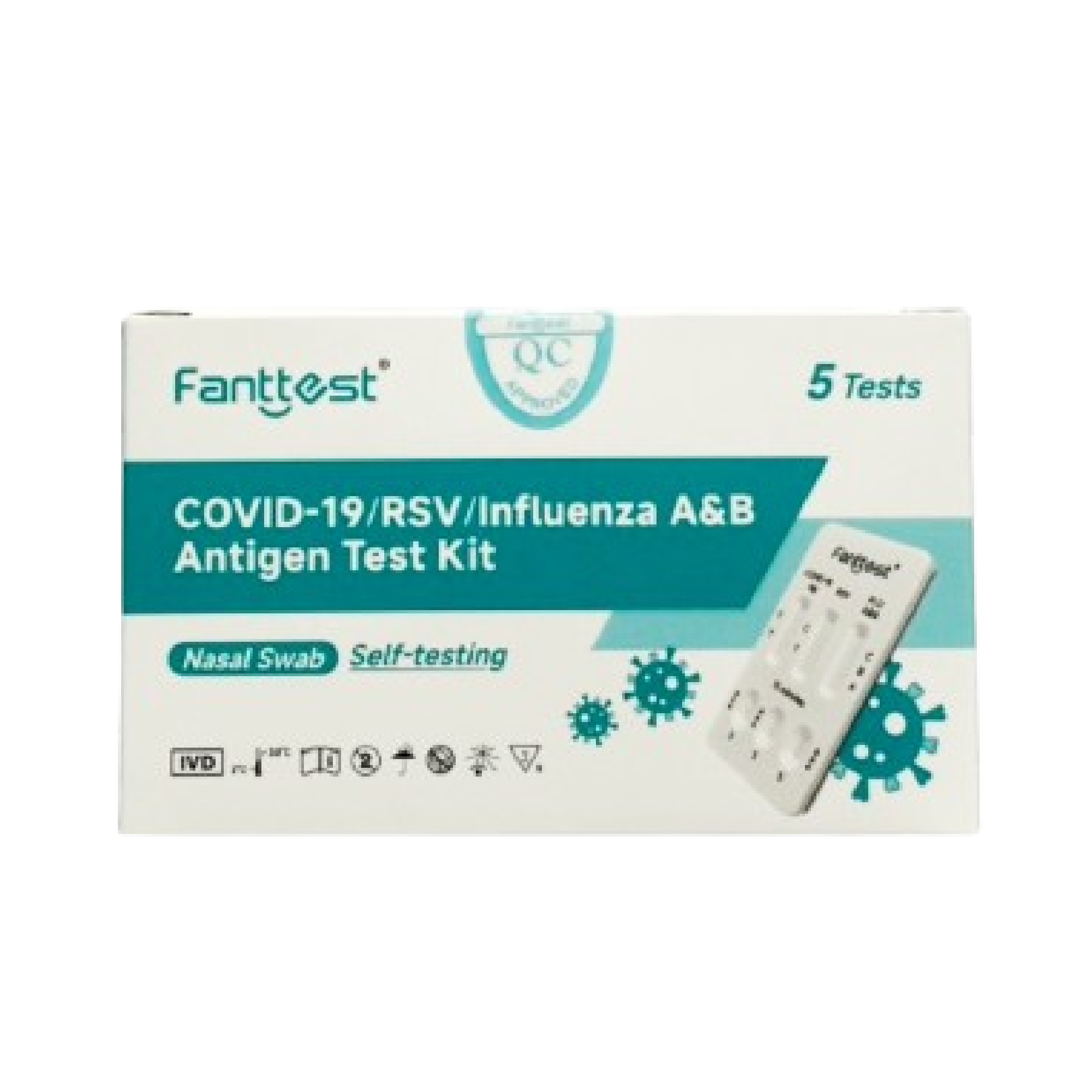 Fanttest Plus RSV / COVID-19/Influenza A&B Antigen Test Kit - 5 test