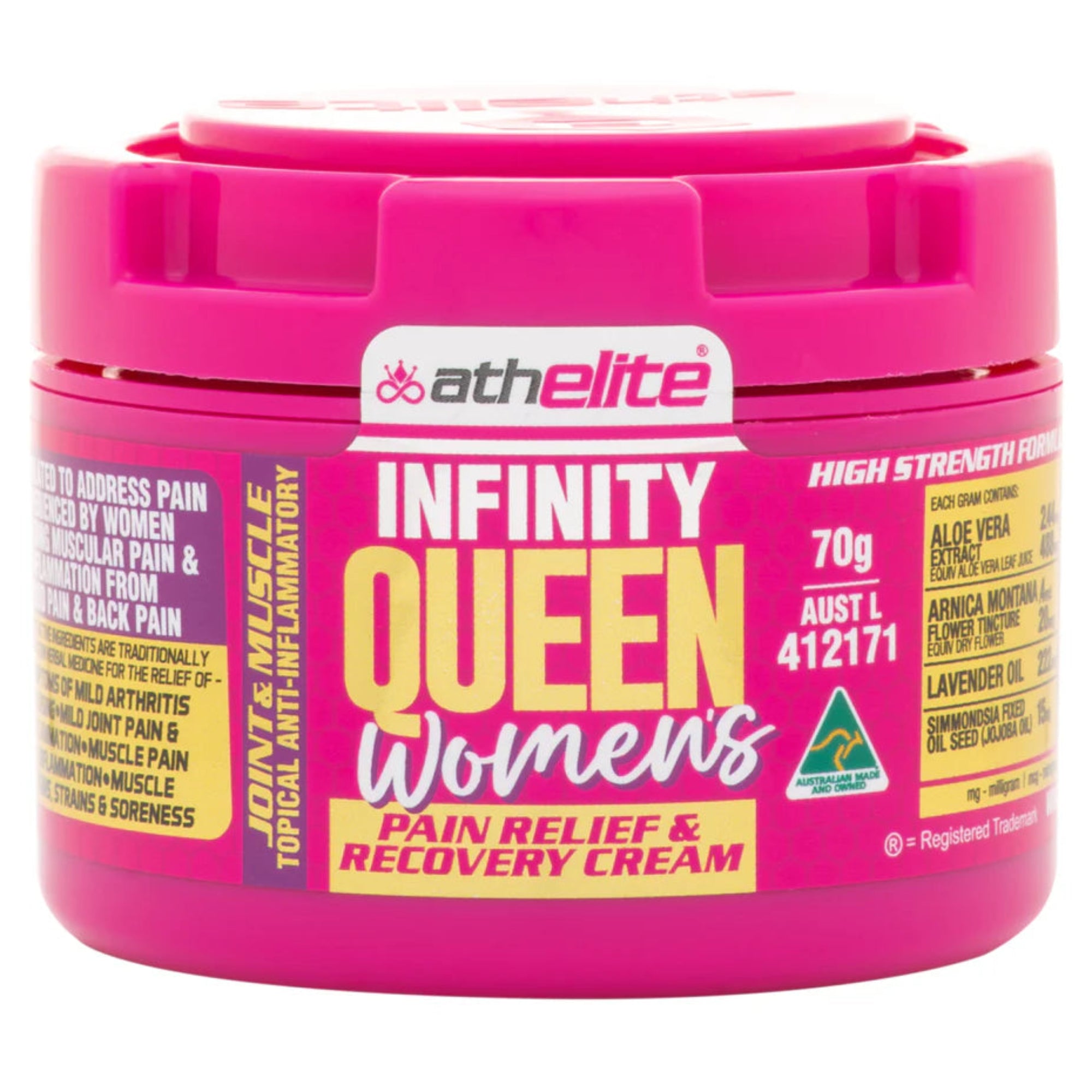 Athelite Infinity Queen Women's Pain Relief & Recovery Cream - 70g Athelite Infinity Queen Women's Pain Relief & Recovery Cream - 70g