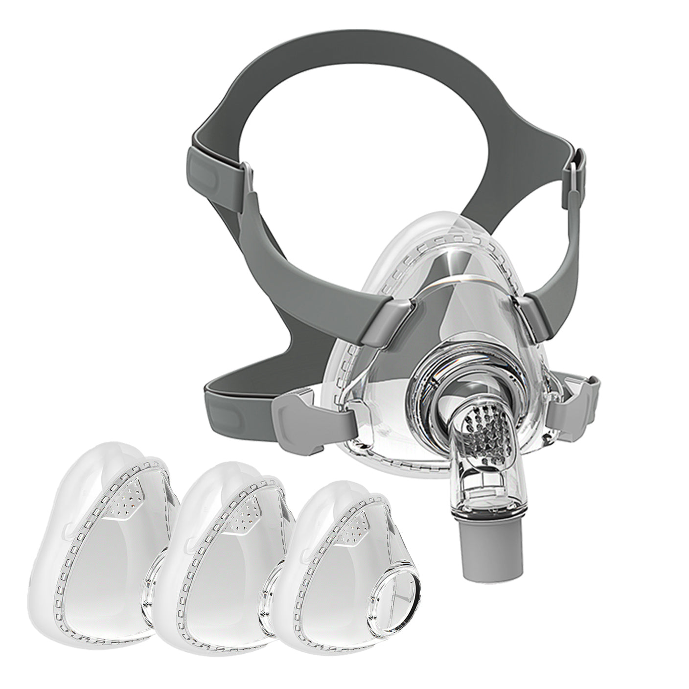 BMC F5A Full Face CPAP Mask Starter Kit - Including a Set of Small, Medium and Large Cushion