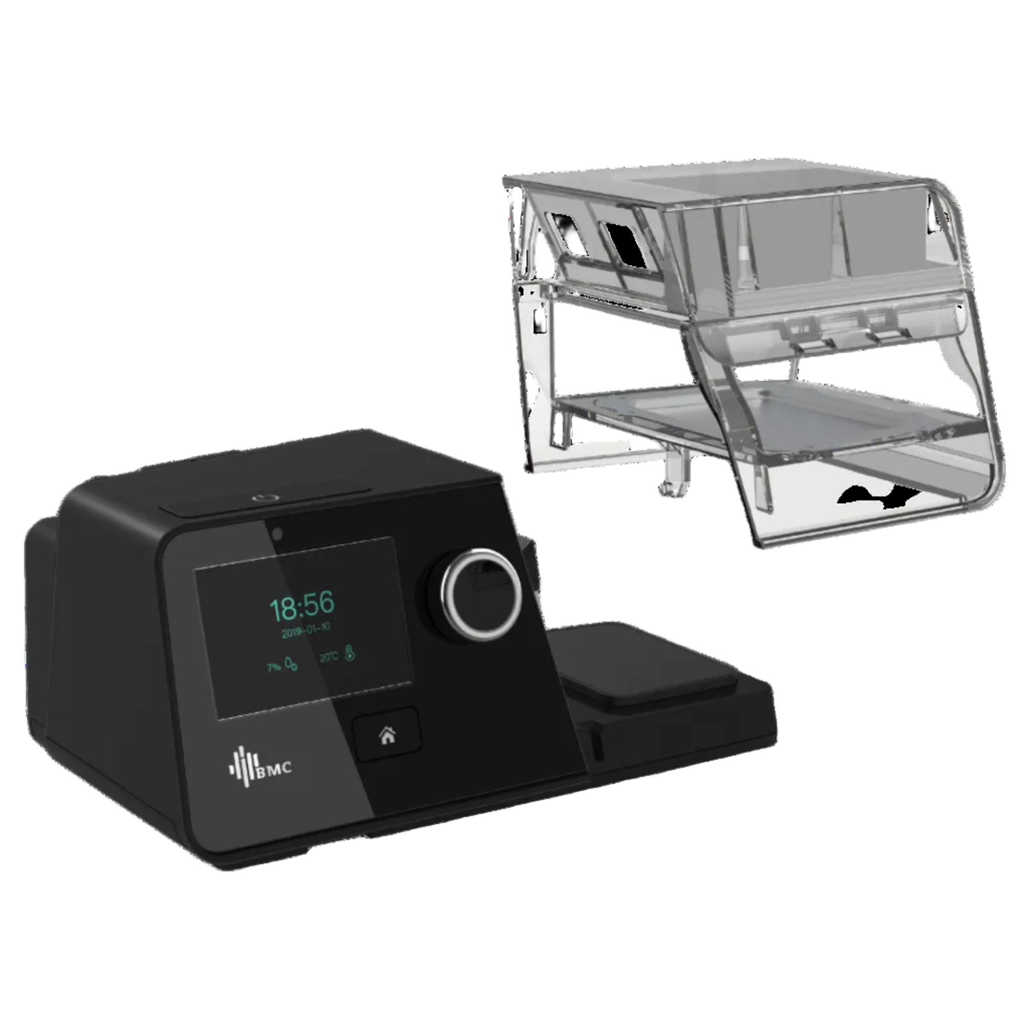 BMC G3 X Automatic CPAP (APAP) with Humidifier and Integrated Heated Tubing - Black Case