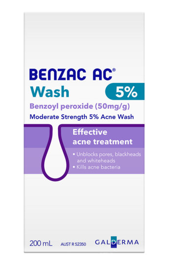 Benzac AC Moderate Strength 5% Acne Wash 200mL