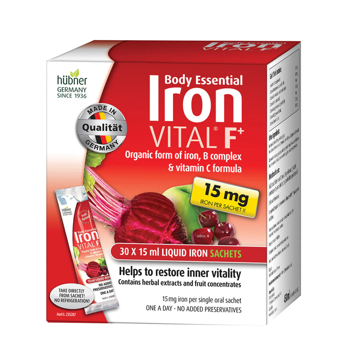 Body Essential Iron Vital F+ - 30 x 15ml Liquid Sachets