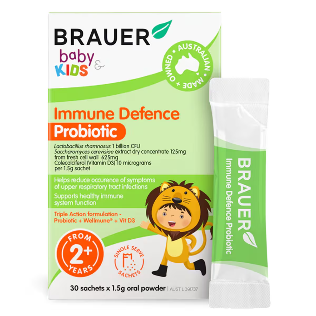 Brauer Baby & Kids Immune Defence Probiotic Powder - 30 Satchets