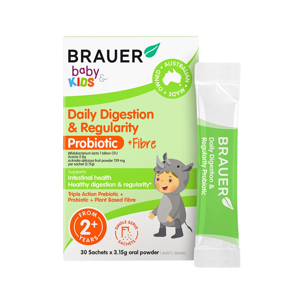 Brauer Baby & Kids Daily Digestion & Regularity Probiotic Powder - 30 Sachets