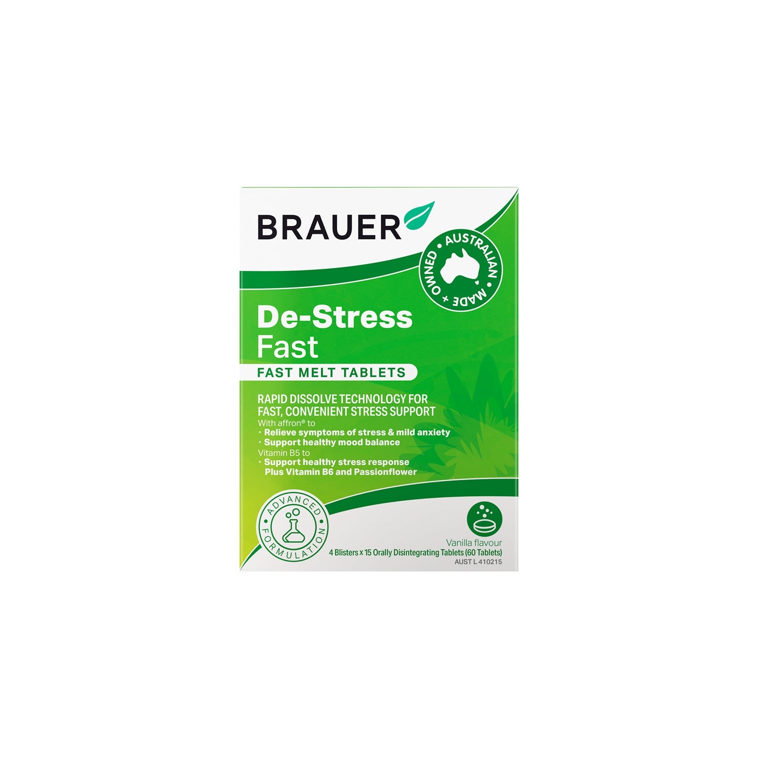 Brauer Fast De-Stress Fast Melt - 60 Tablets