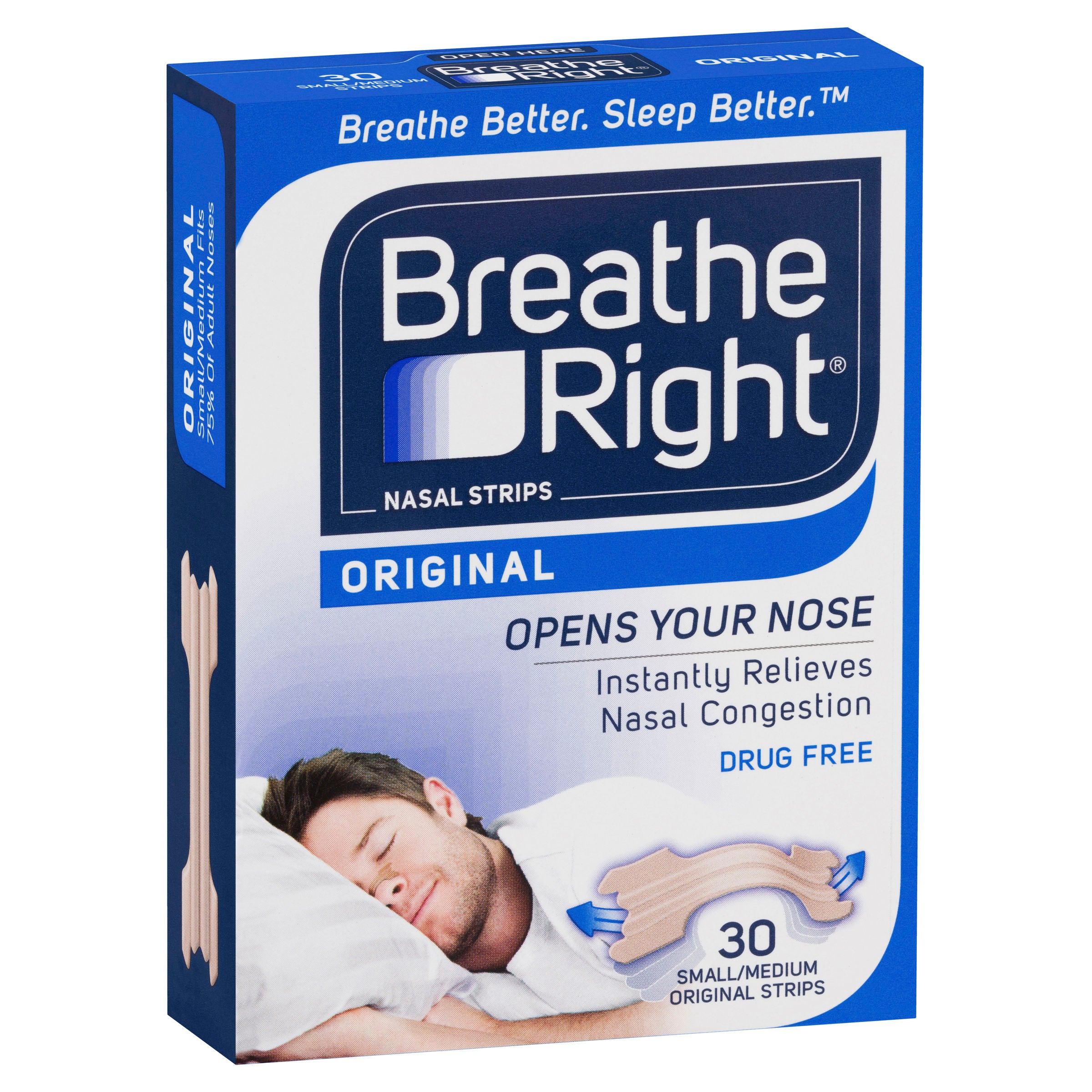 Breathe Right Nasal Regular Tan Strips - 30 Strips