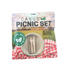 Casus Picnic Set (4 plates, 4 knives, 4 forks, 4 serviettes, 4 skewers, 1 x tongs) - 10 Pack