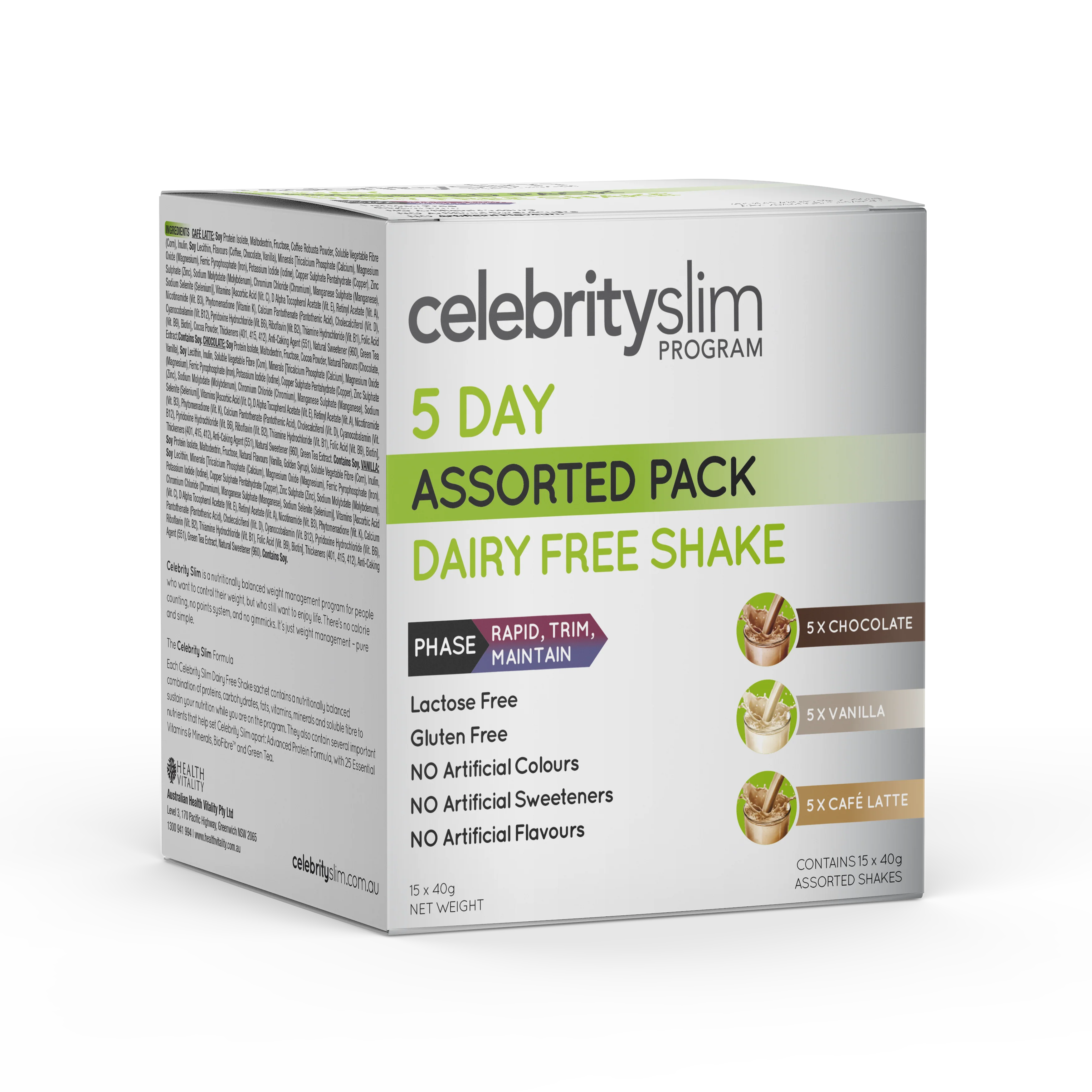 Celebrity Slim 5-day Assorted Dairy Free - 15 pack x 40g