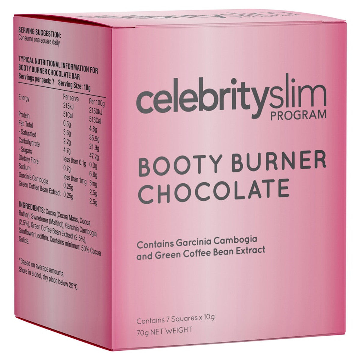 Celebrity Slim Chocolate Flavoured Booty Burner - 7 pack x 10g