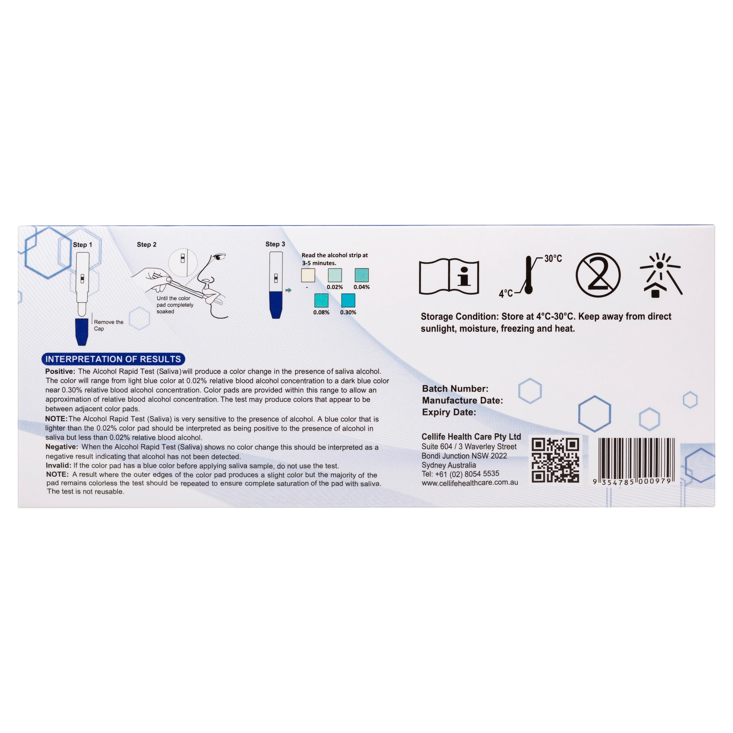 Cellife Oral Fluid Alcohol Test Kit - 1 Test