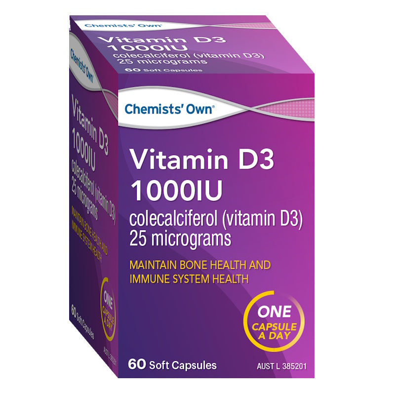 Chemists’ Own® Vitamin D3 1000IU 60 Capsules