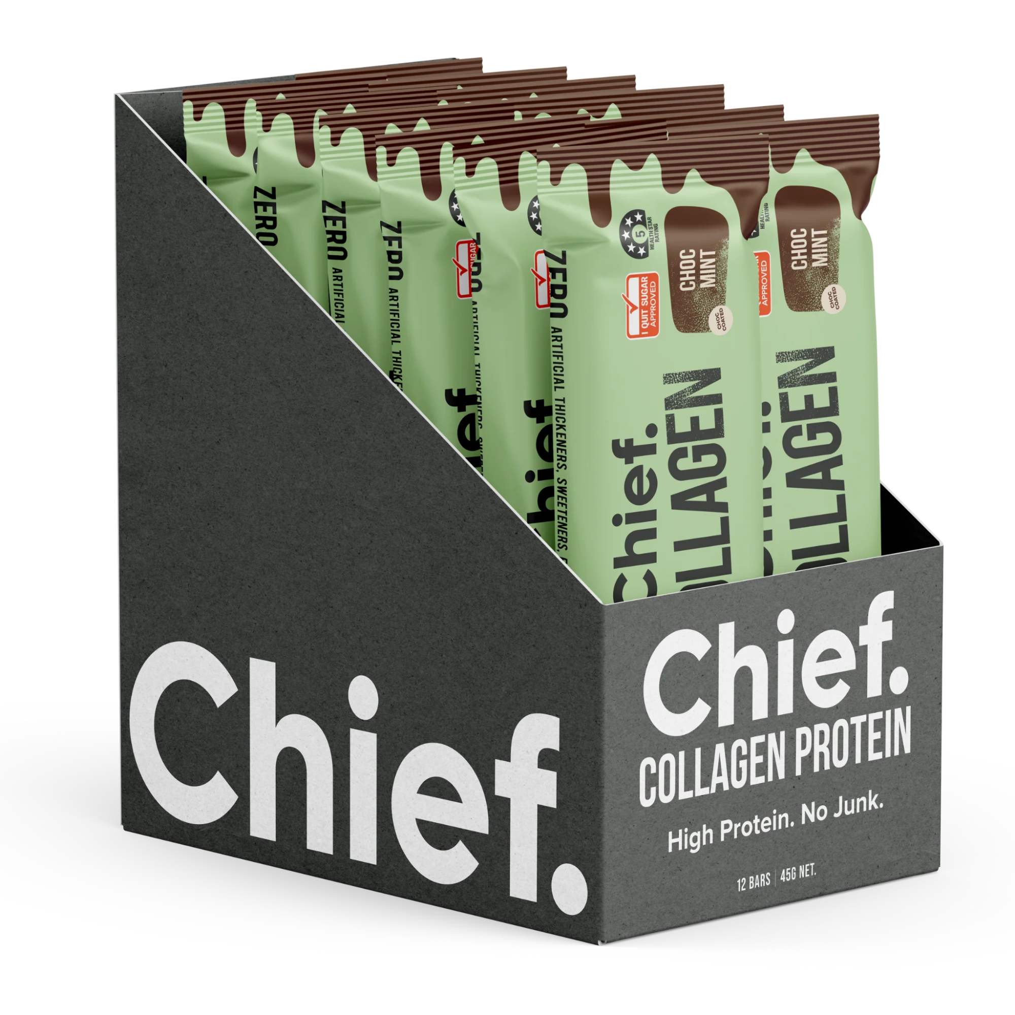 Chief Nutrition Collagen Protein Bars - Choc Mint, 12 Pack