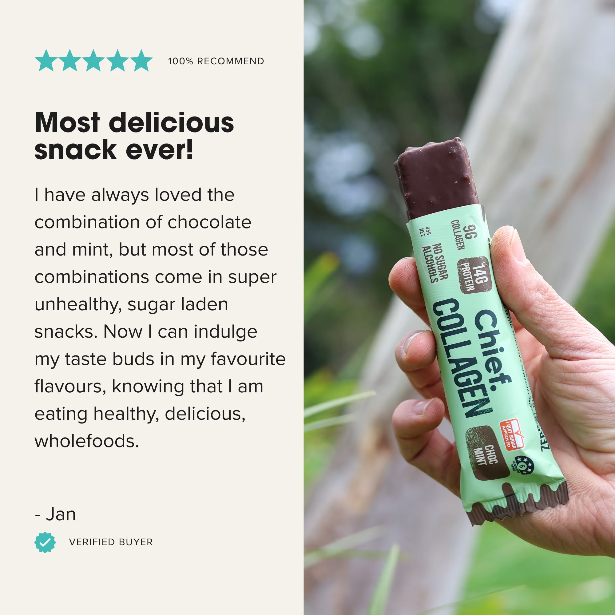 Chief Nutrition Collagen Protein Bars - Choc Mint, 12 Pack