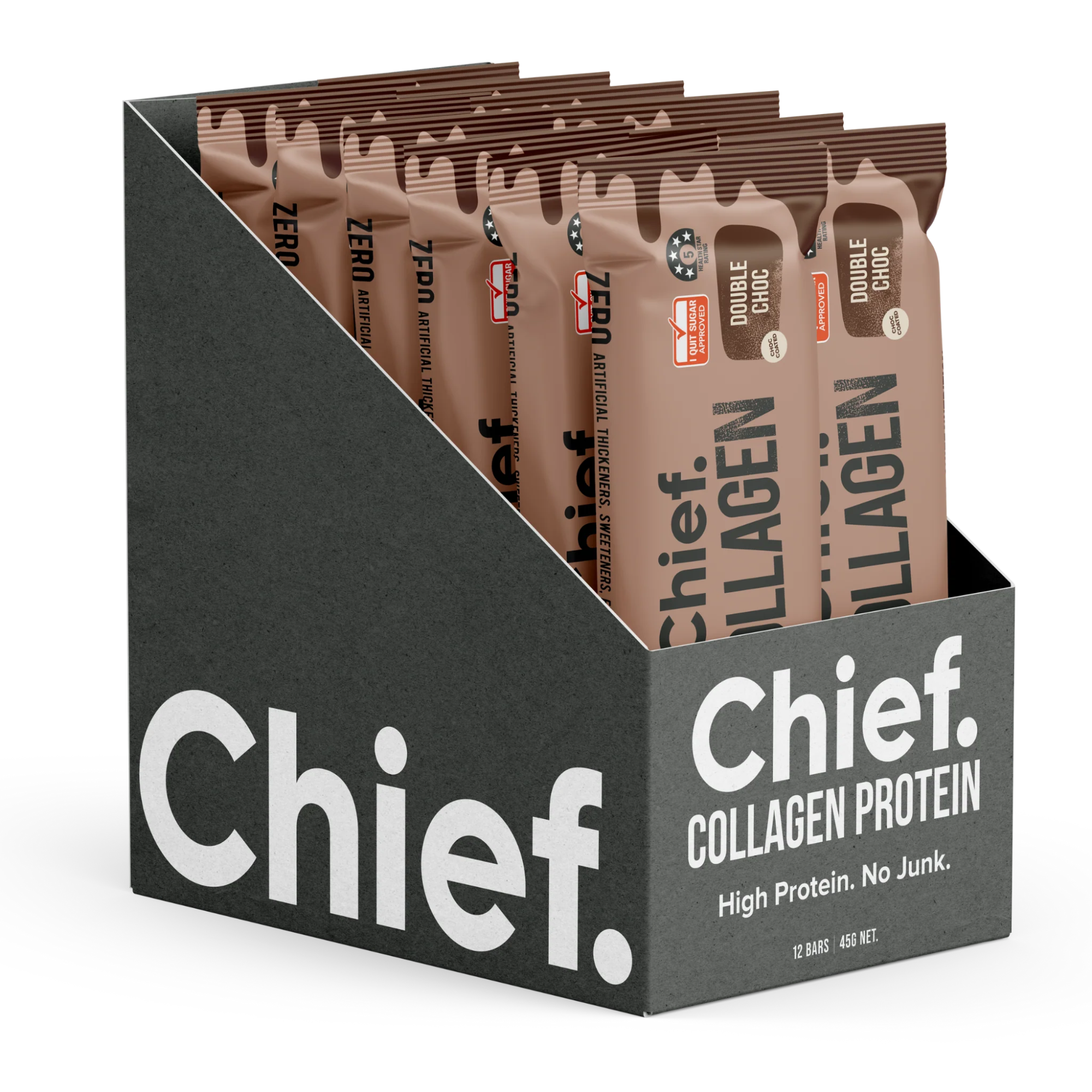 Chief Nutrition Collagen Protein Bars - Double Choc, 12 Pack