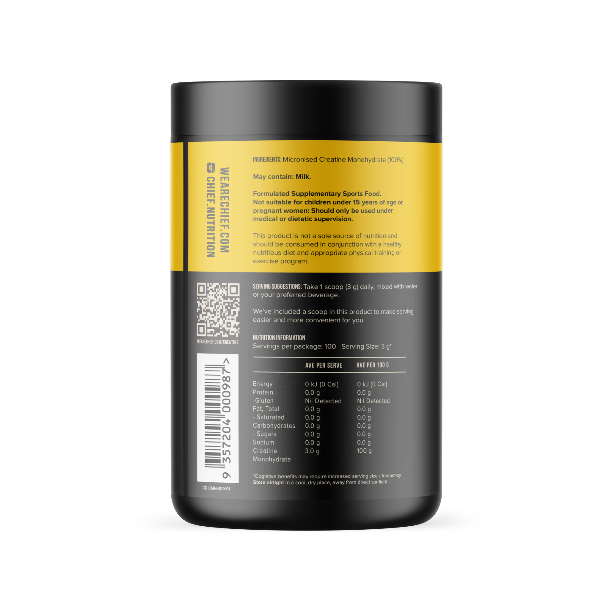 Chief Nutrition Creatine Focus+ - 300g, 100 Serves