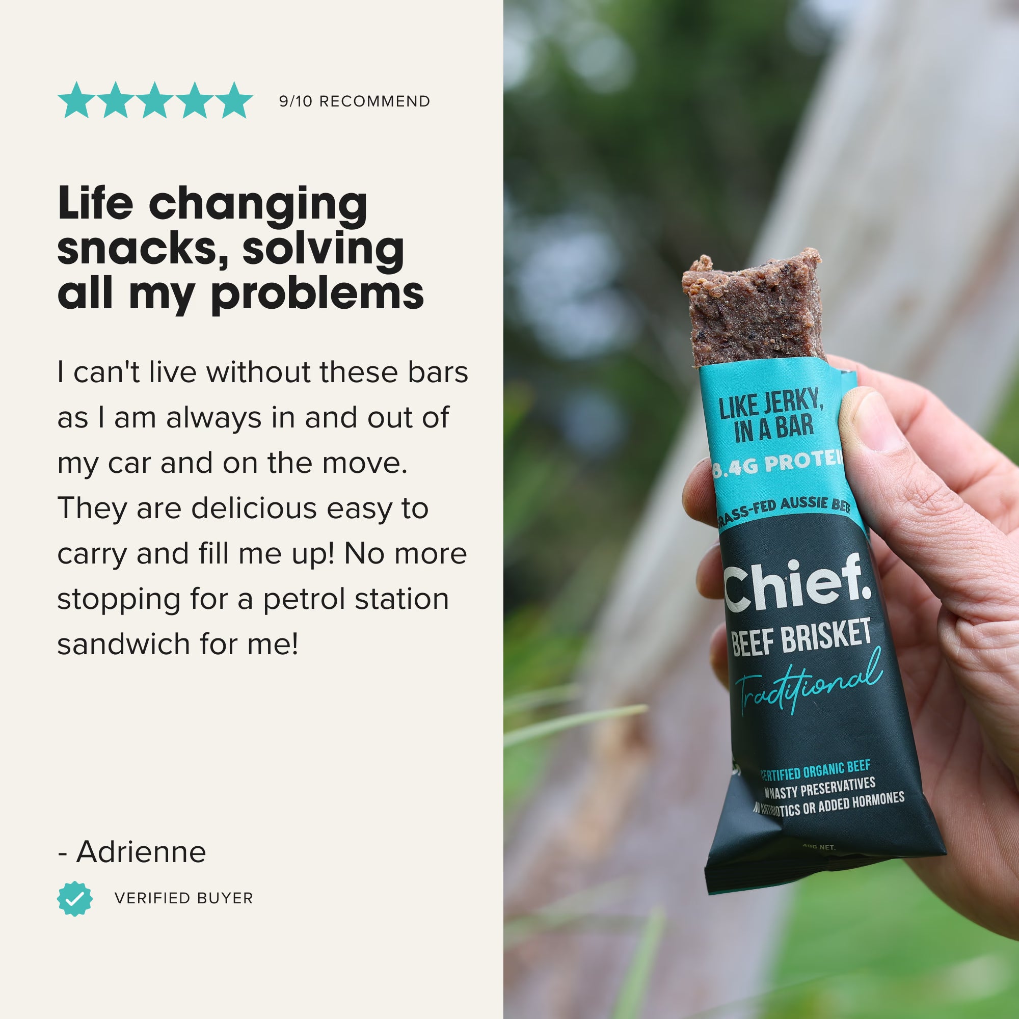 Chief Nutrition Organic Beef Bars - Traditional, 12 Pack
