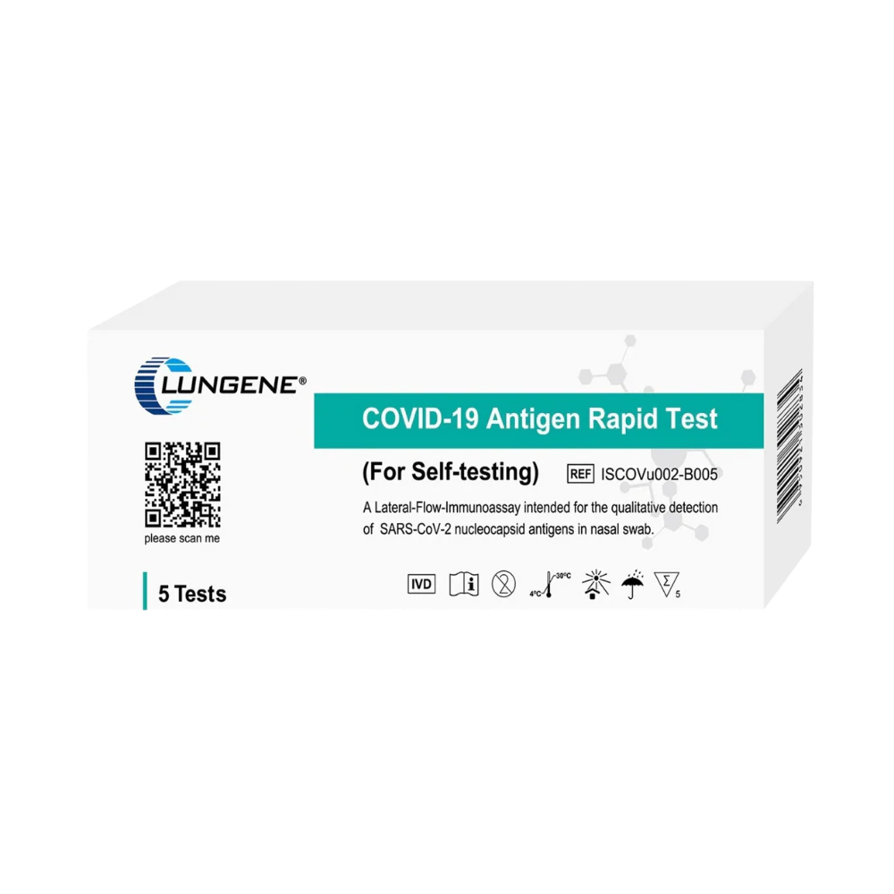 Clungene COVID-19 Antigen Rapid Test Self-Test (Nasal Swab) - 5 Pack