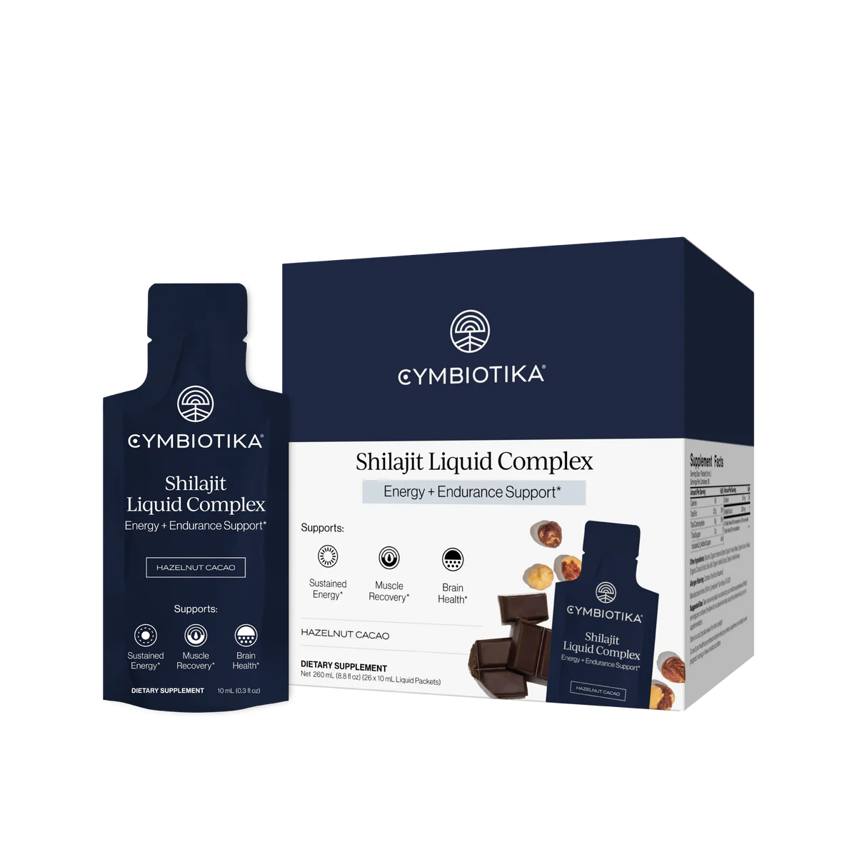 Cymbiotika Shilajit Liquid Complex - Hazelnut Cacao, 26 x 10mL