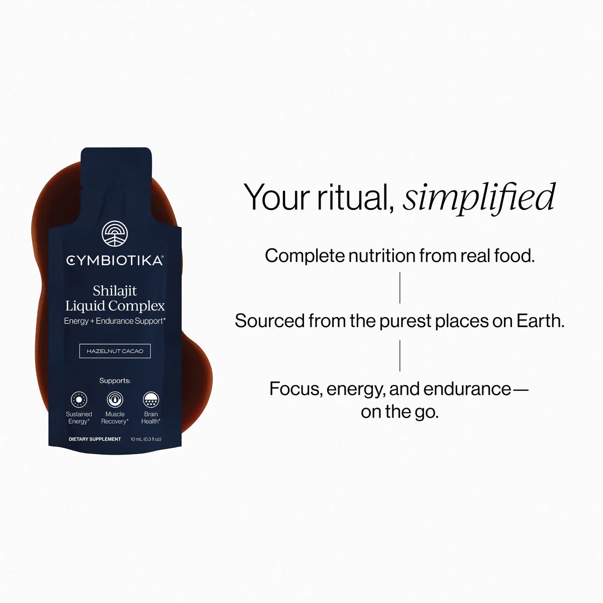 Cymbiotika Shilajit Liquid Complex - Hazelnut Cacao, 26 x 10mL