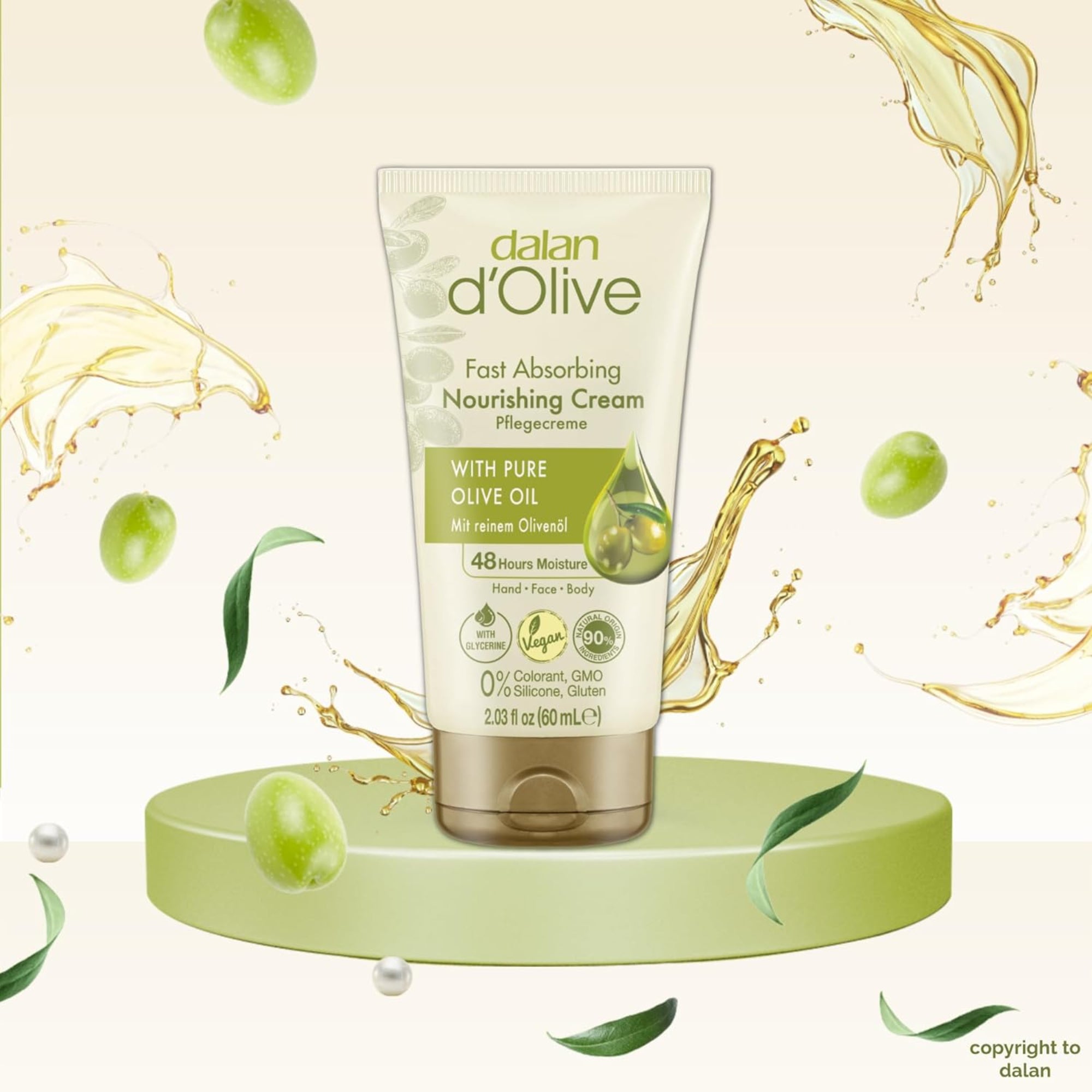 Dalan D'Olive Vegan Face Moistruiser - 60mL