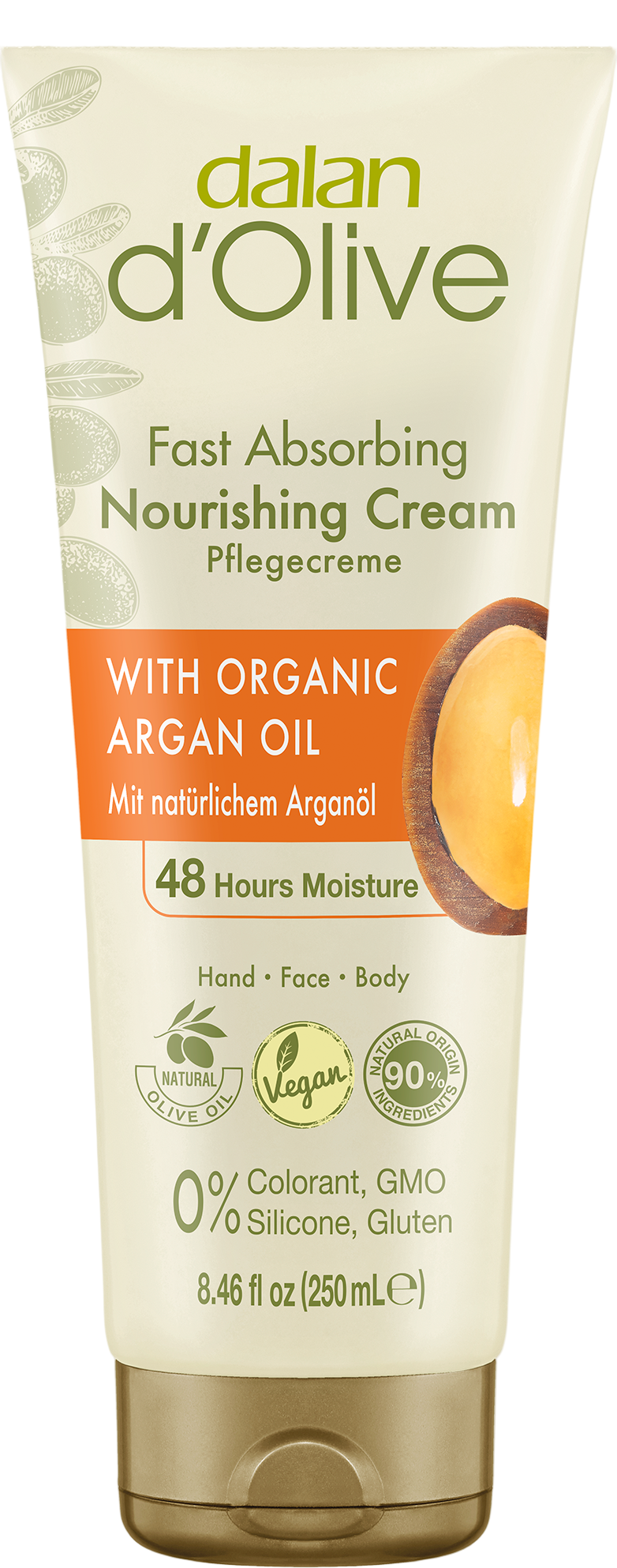 Dalan Vegan Organic Argan Moisturiser - 250mL