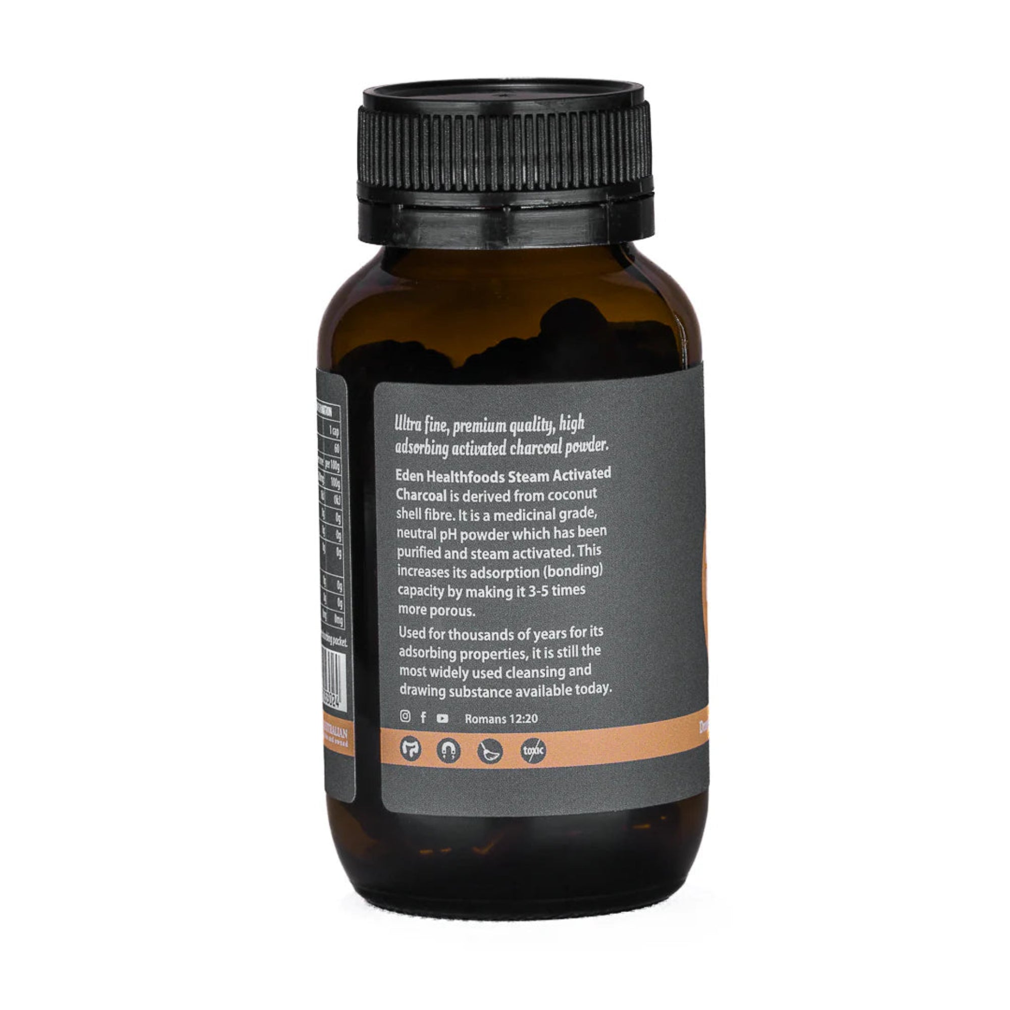 Eden Health Activated Charcoal - 60 Vegan Capsules (Clearance Stock)