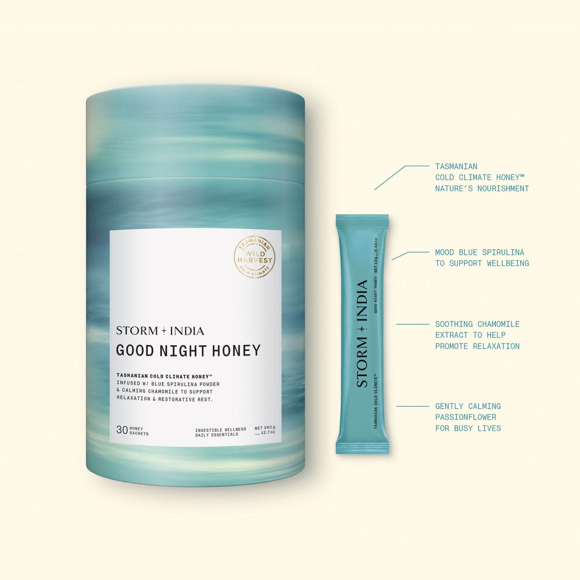 Storm + India Good Night Honey - 360g, 30 Honey Sachets