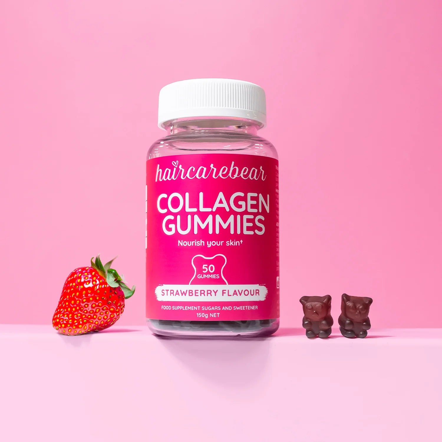 Haircarebear Collagen Gummies - Strawberry Flavoured, 60 Gummies