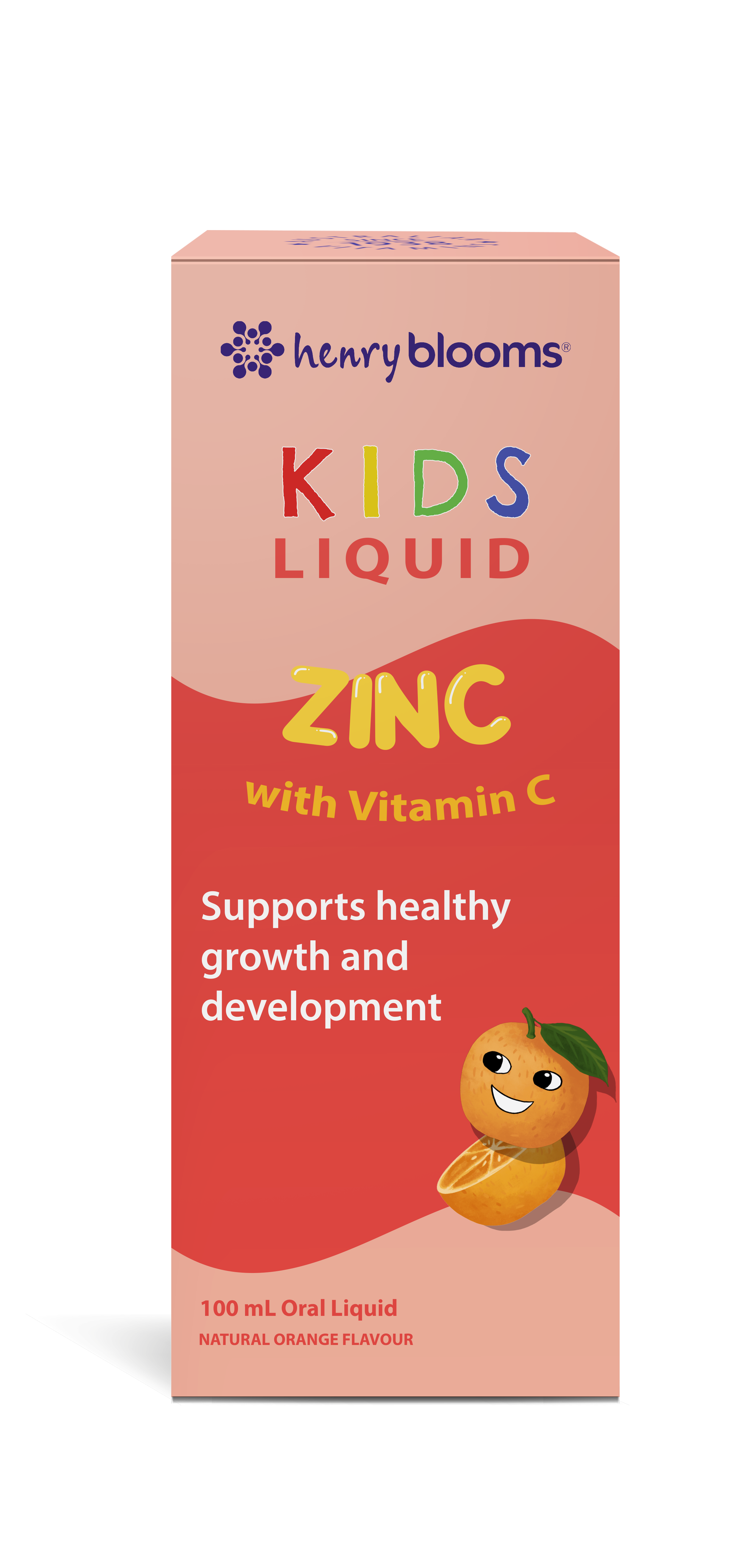 Henry Blooms Kids Liquid Zinc with Vitamin C - 100 mL, Oral Liquid - Clearance Stock