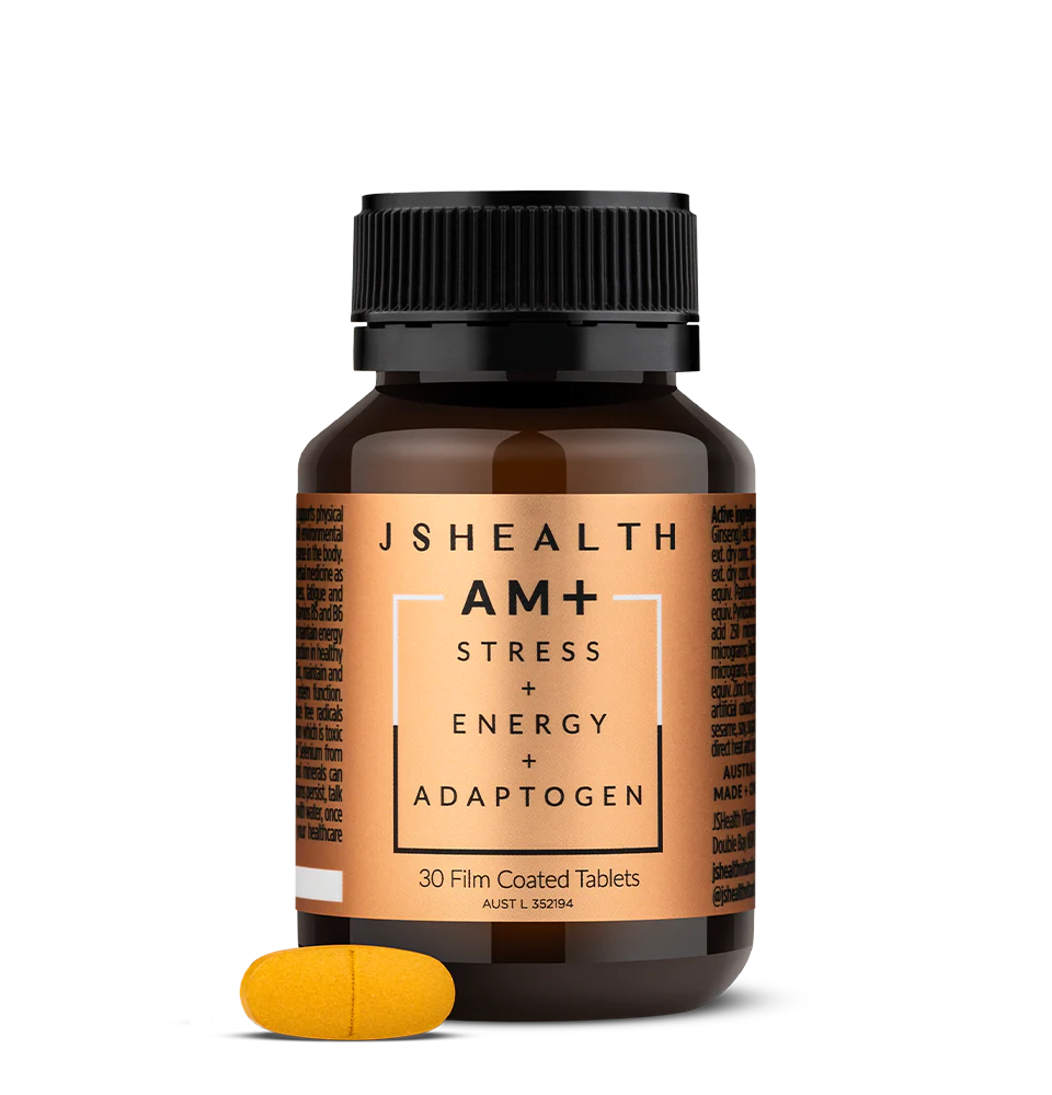 JSHEALTH AM+ Stress + Energy + Adaptogen Formula - 30 Tablets