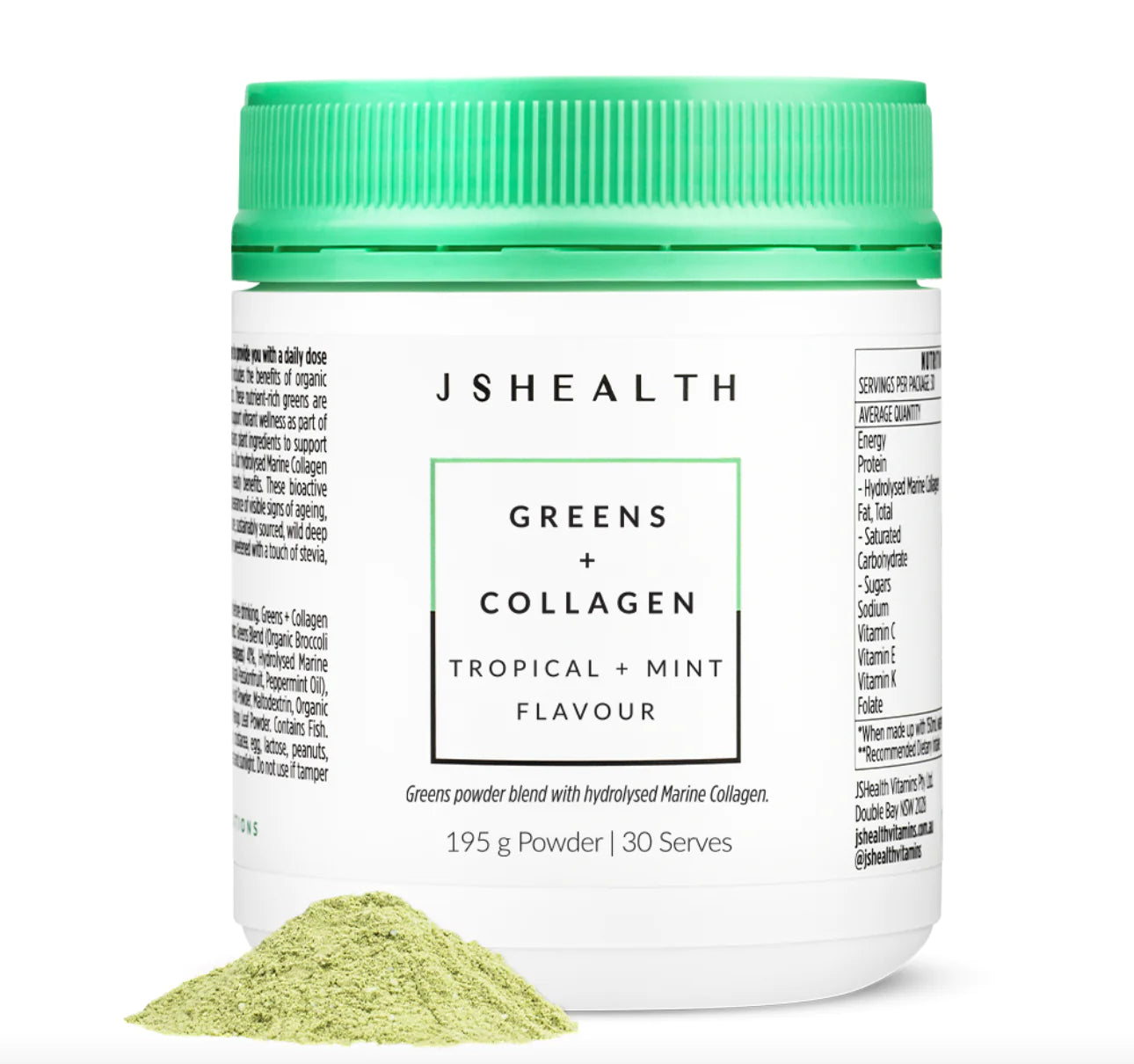 JSHEALTH Greens + Collagen 195g