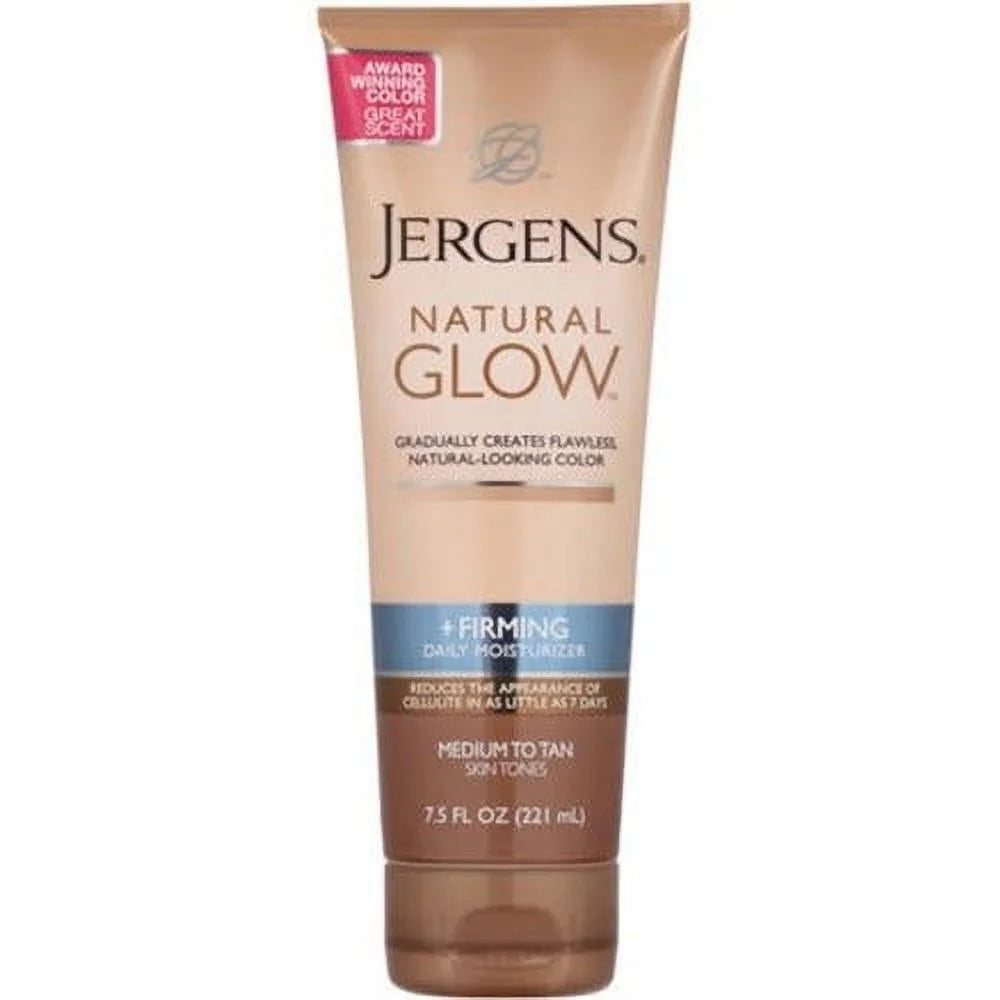 Jergens Natural Glow Skin + Firming Moisturiser For Medium to Tan Skin Tones 221mL