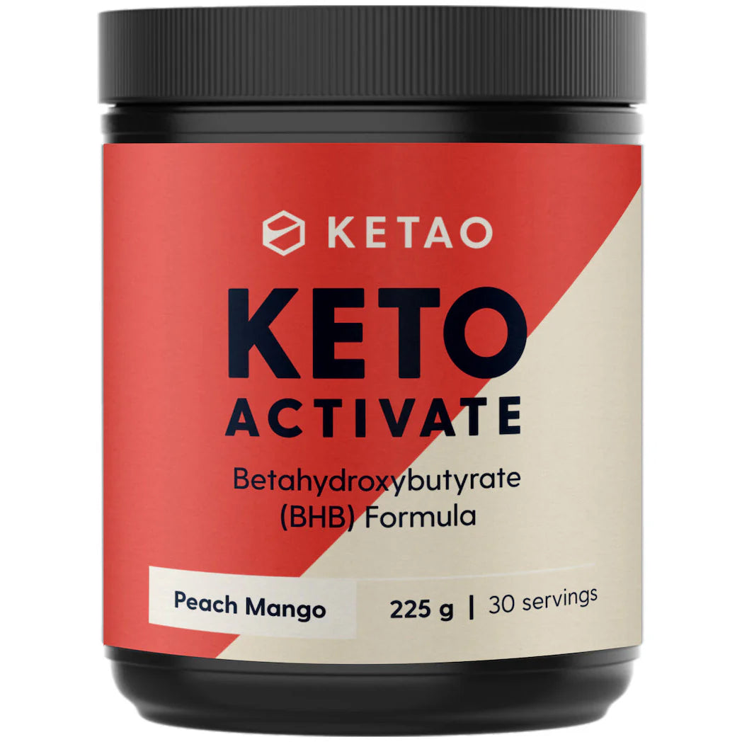 Ketao Keto Activate Exogenous Ketones Betahydroxybutyrate (BHB Formula) - Peach Mango Flavour 225g