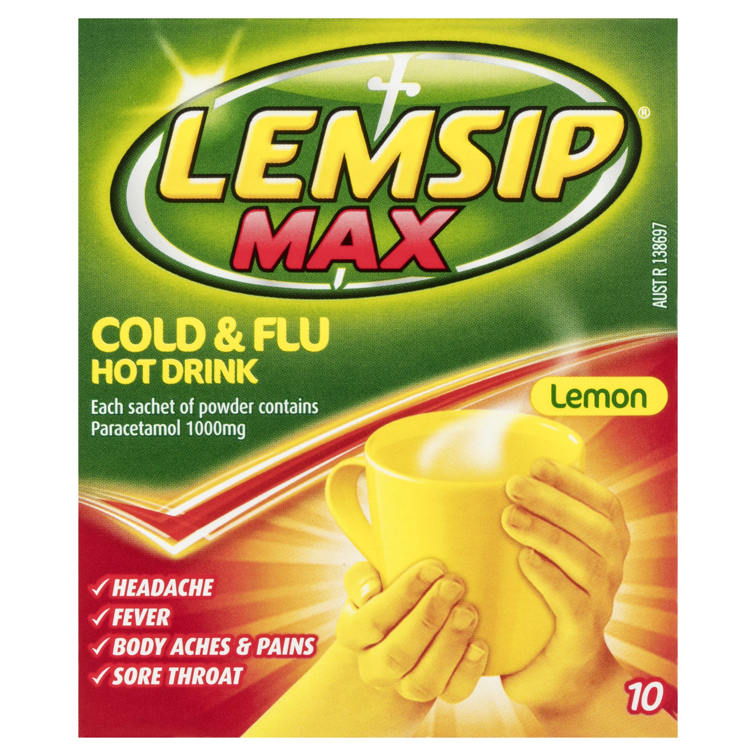 Lemsip Max Cold and Flu Relief Hot Drink 10 Pack - Lemon Flavour