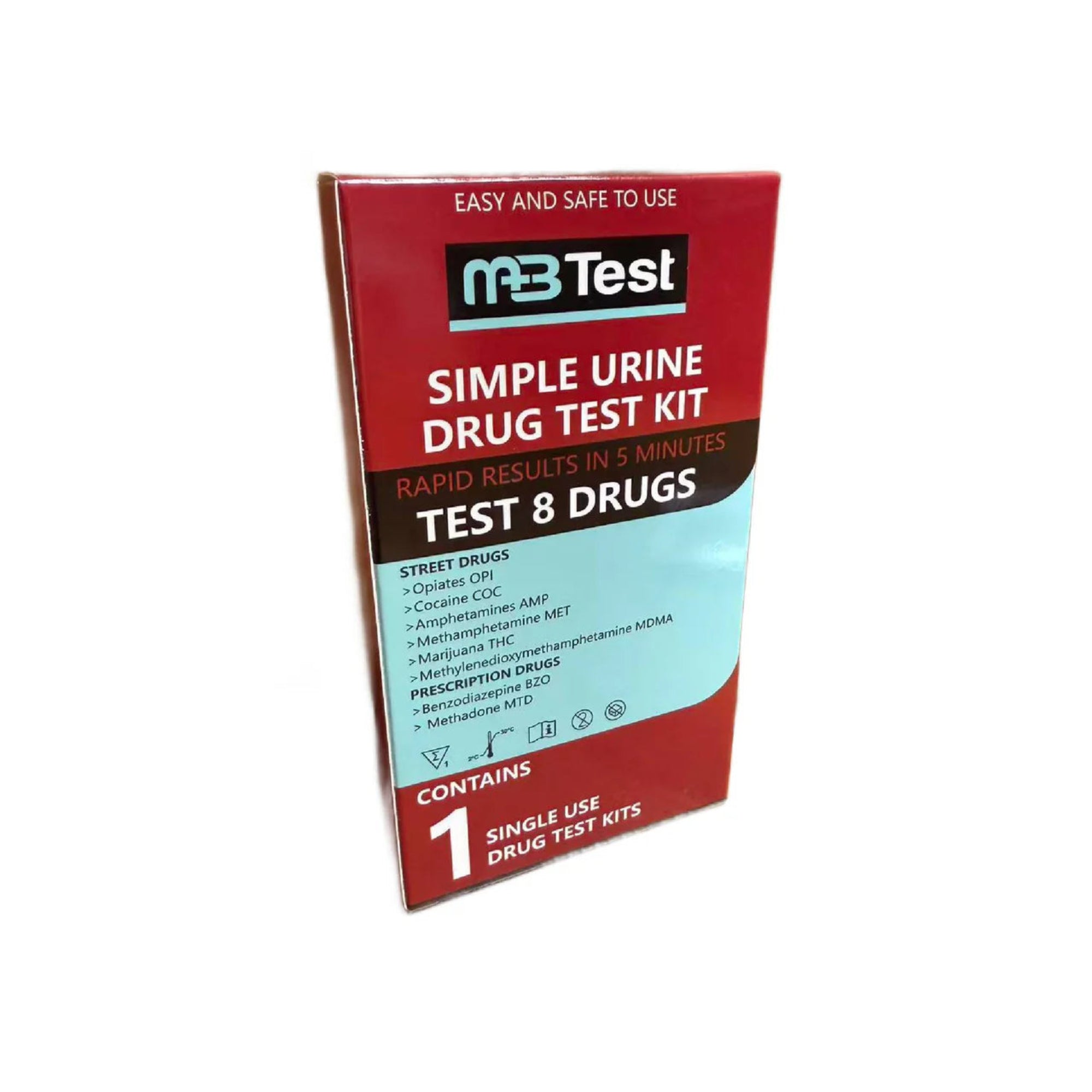 MBTest Simple Multi-Drug Urine Test Kit - Single Pack, 8 Drugs