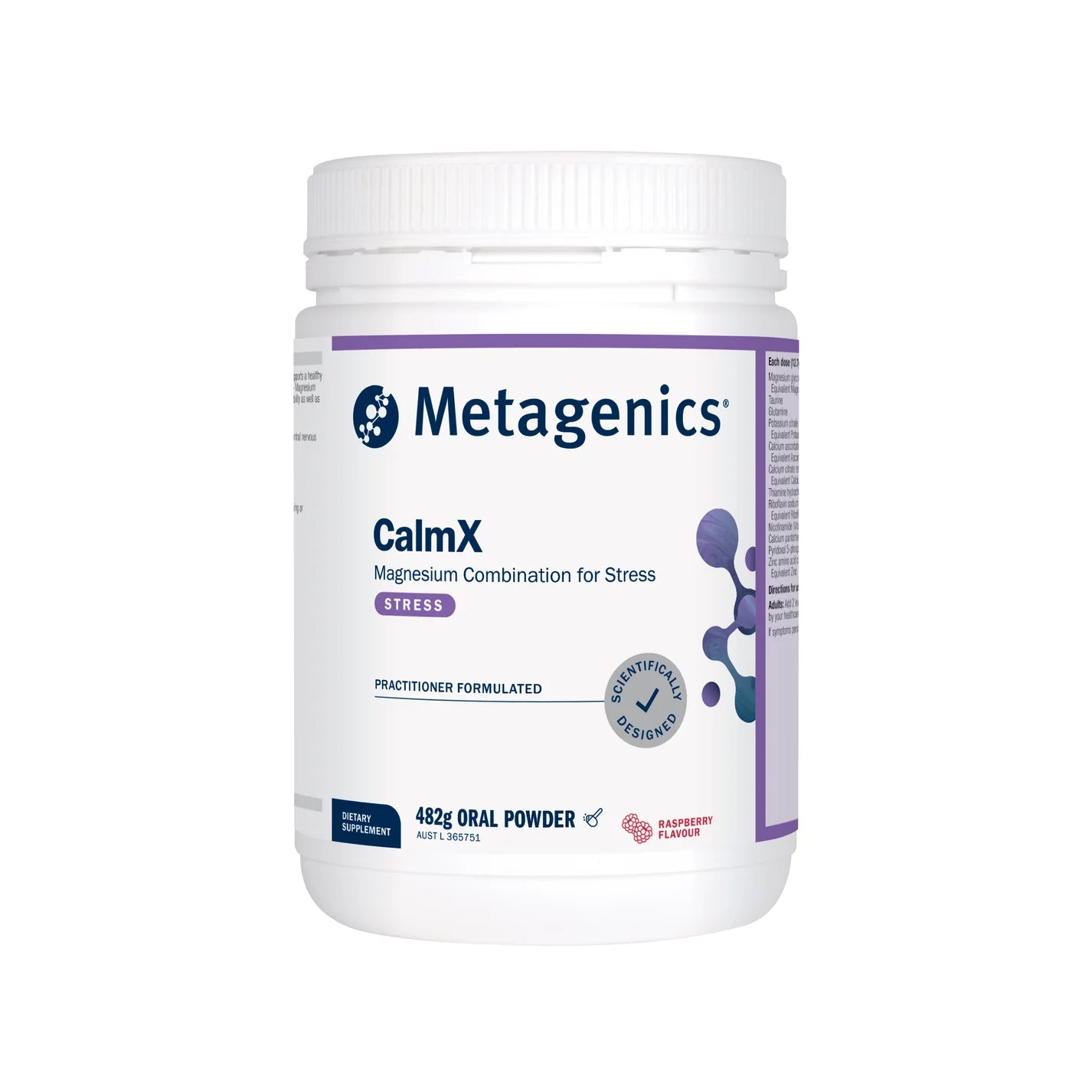 Metagenics CalmX Powder - 482g, Raspberry Flavoured